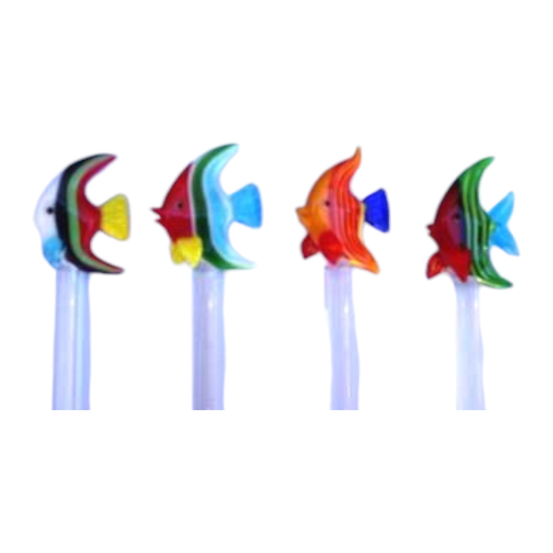 Darstellung von RP Glasquirl - 4tlg. bunte Fische in Box