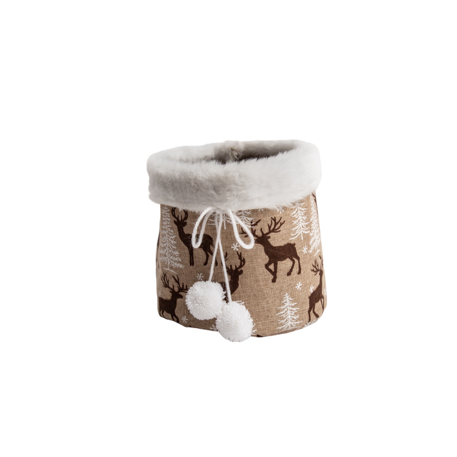 Darstellung von Tasche rund braun Snowball Hirsche ohne Henkel