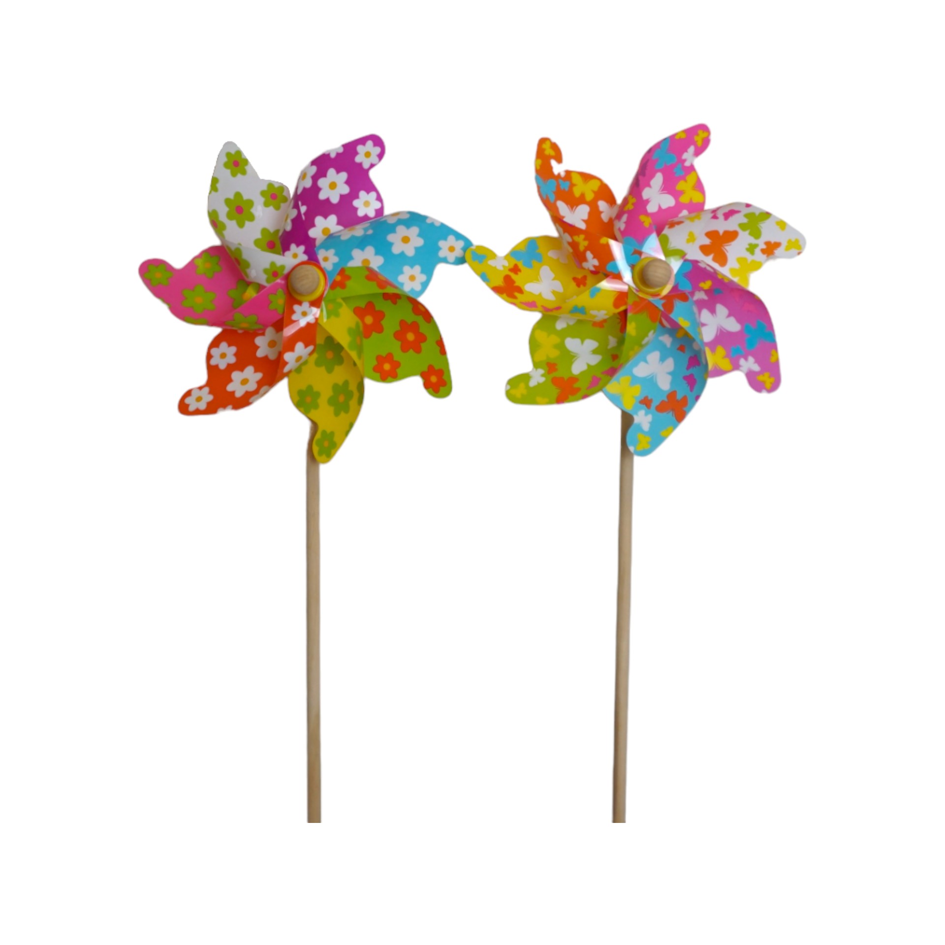 Darstellung von Blume/Schmetterling Propeller a. Holzstab sort. gross