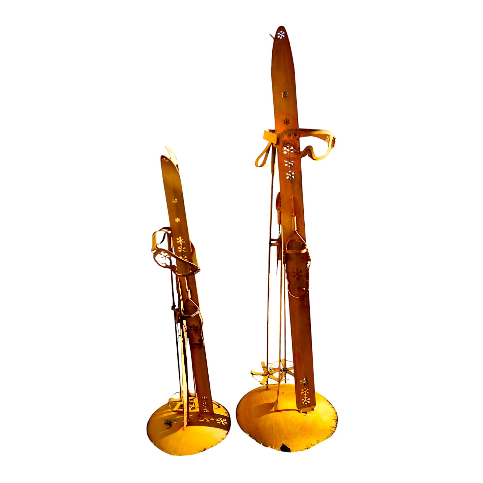 Darstellung von Skiständer mit Stecken und Brille klein