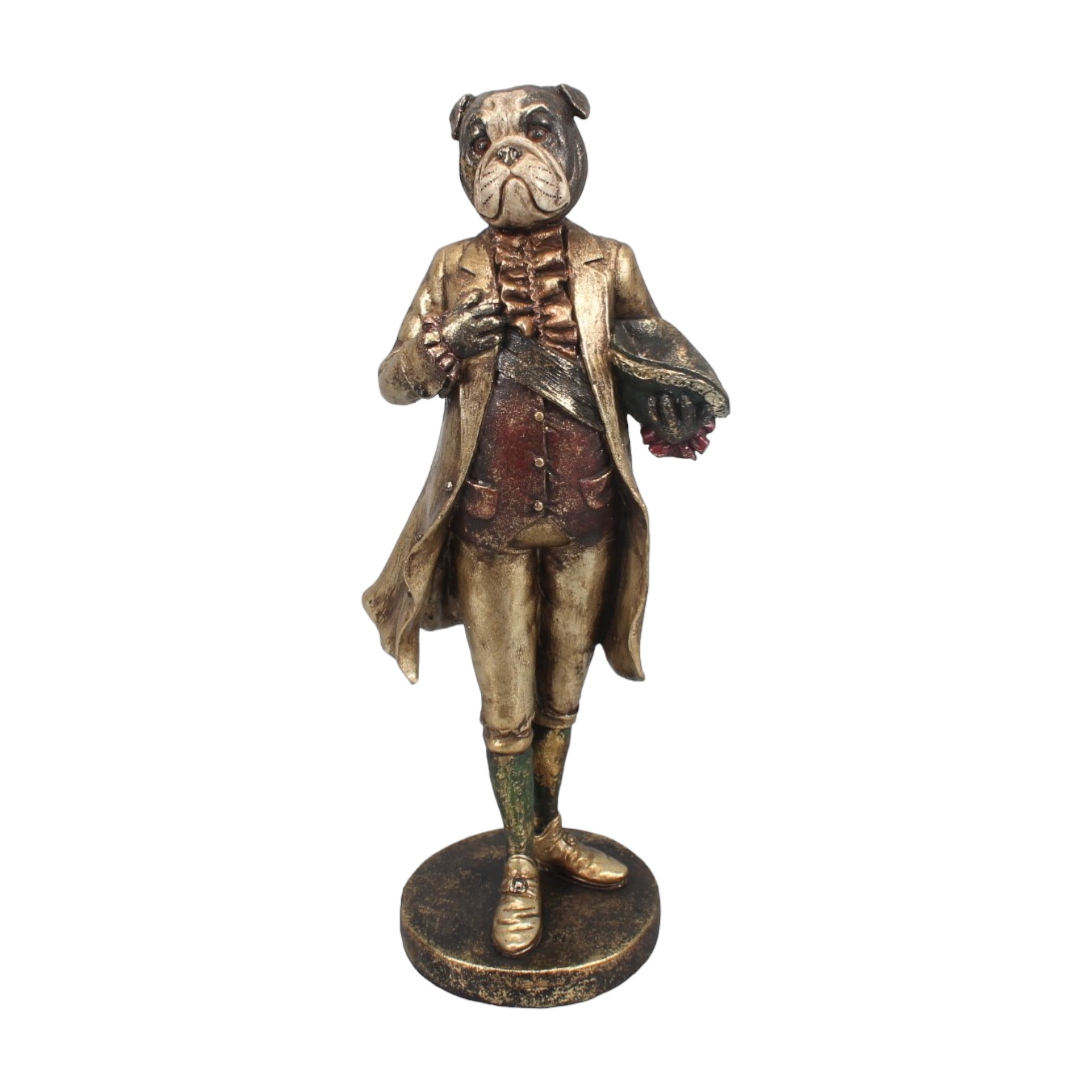 Darstellung von RP Bulldogge in gold stehend h=31 cm