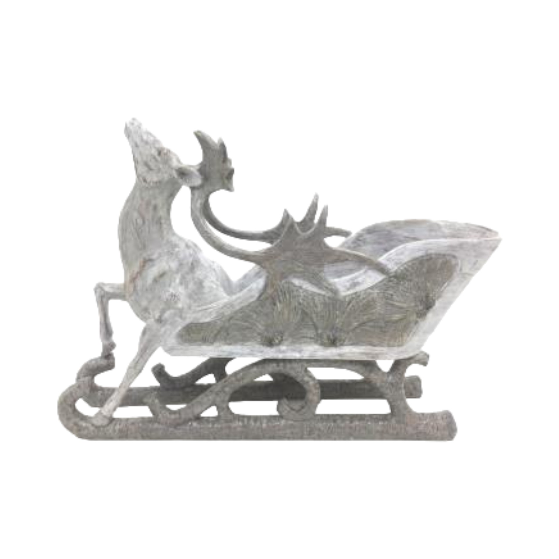 Darstellung von RP Schlitten mit Hirsch klein grau/weiss