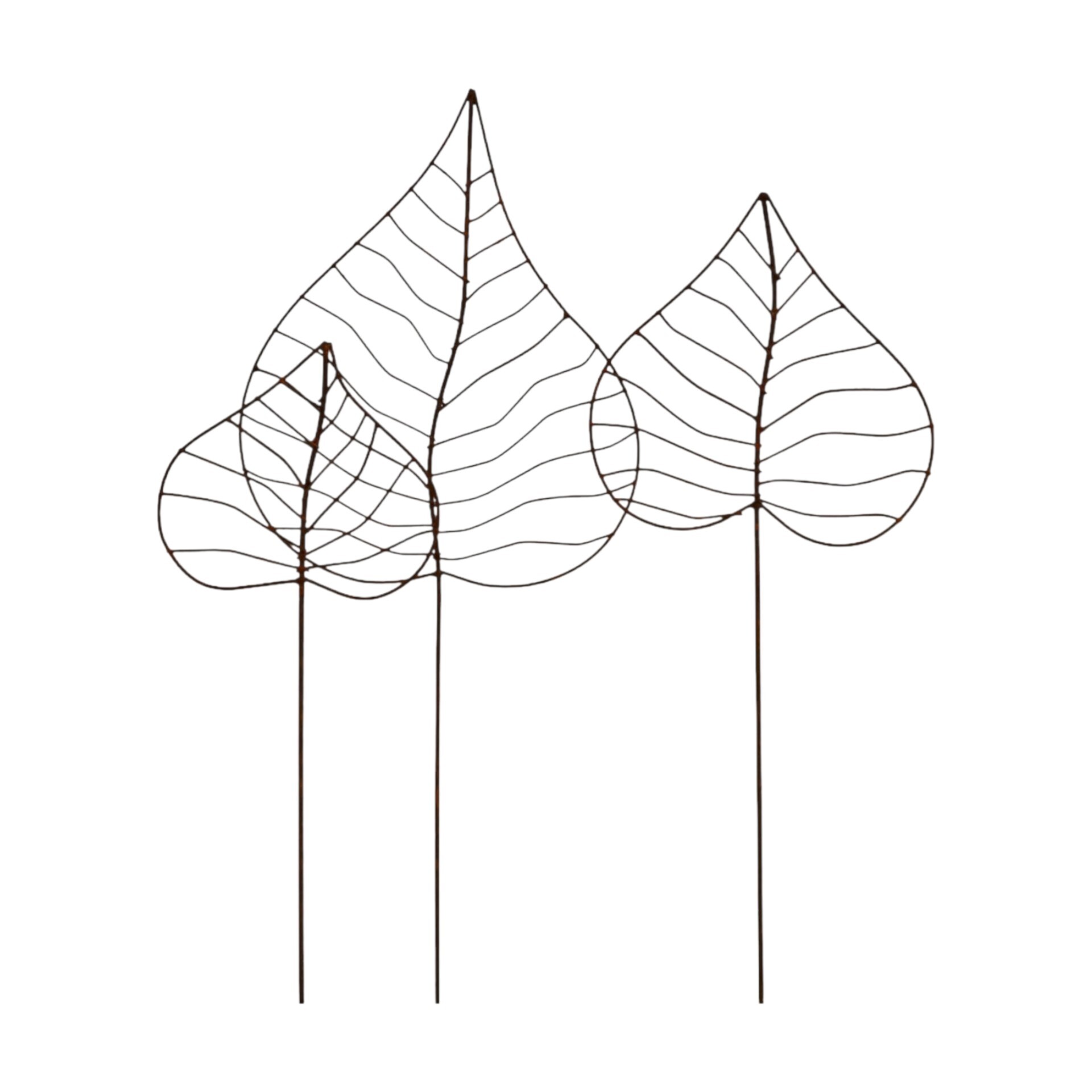 Darstellung von Blatt Herzform 3tlg. auf Stab klein