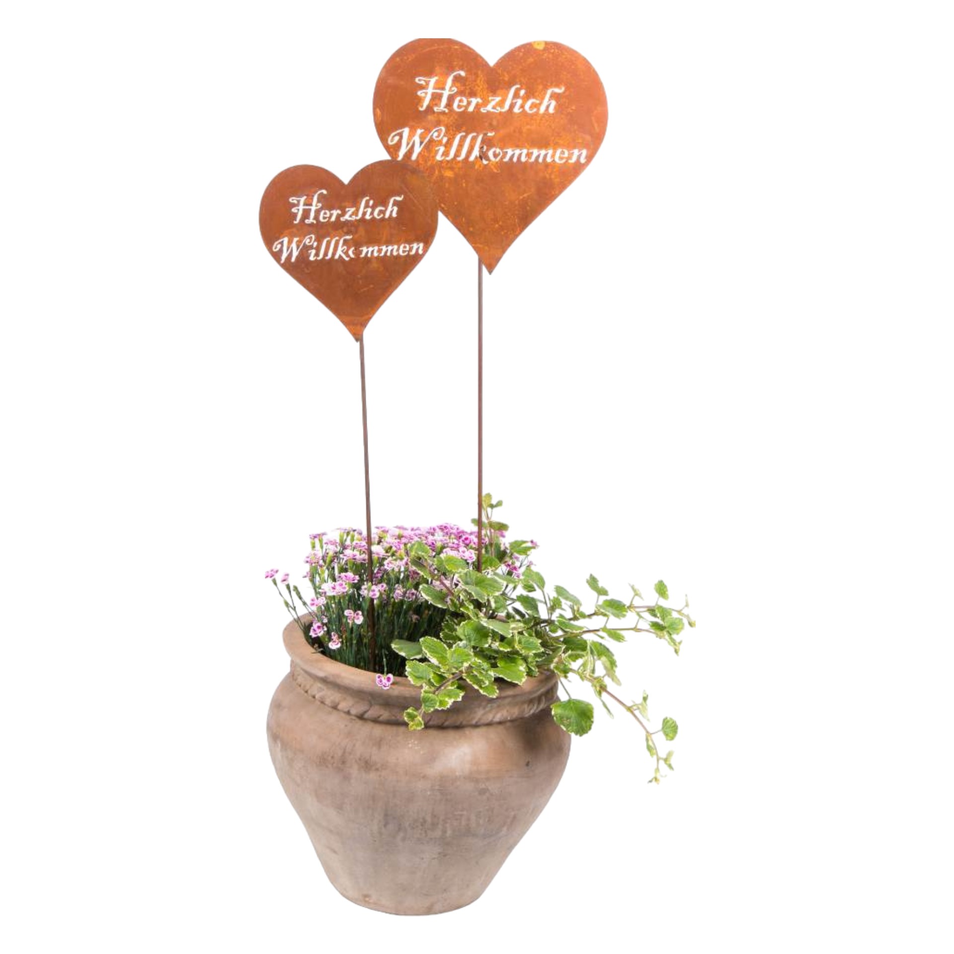 Darstellung von Herz gross a. Stab gebogen