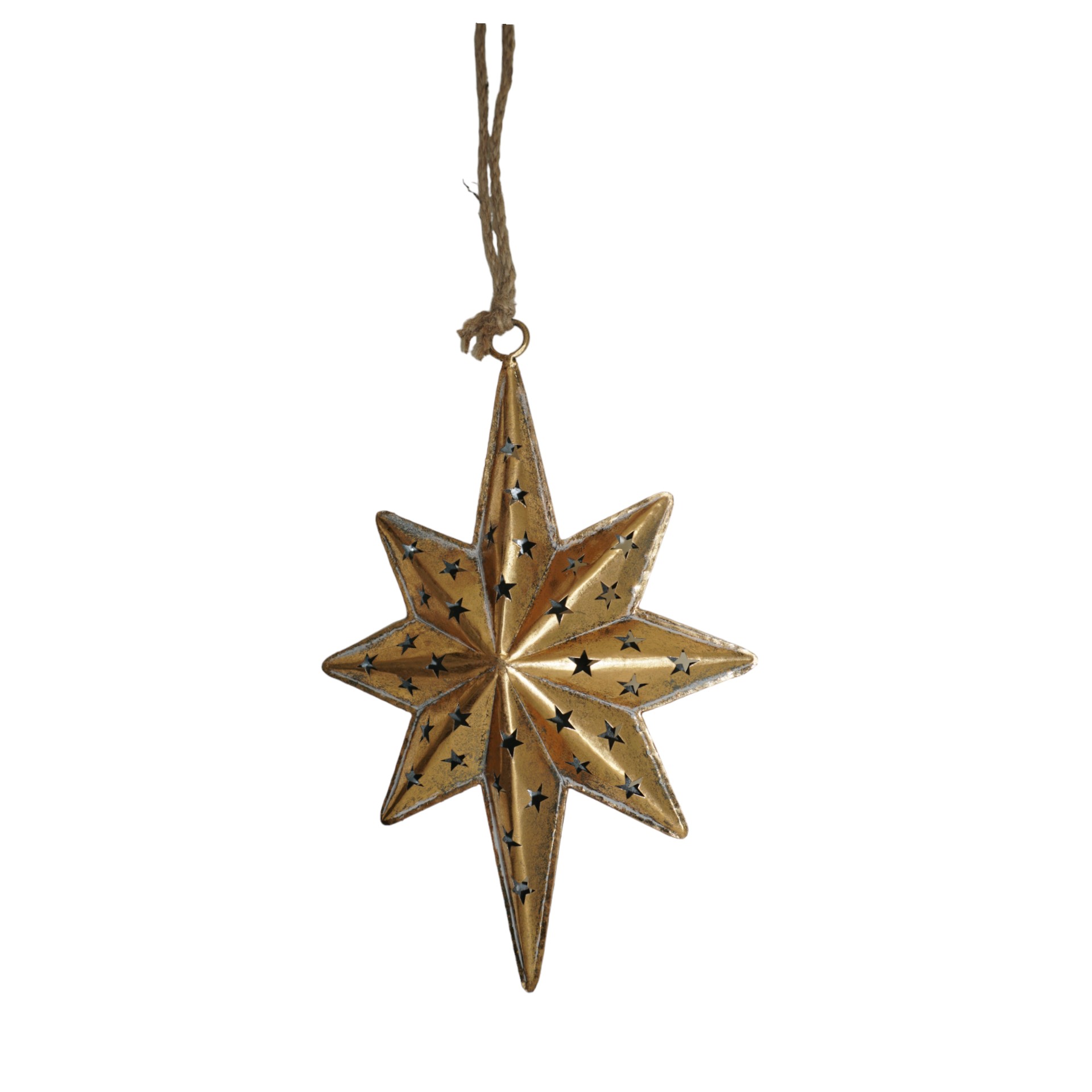 Darstellung von Metallstern gold klein ausgetanzt