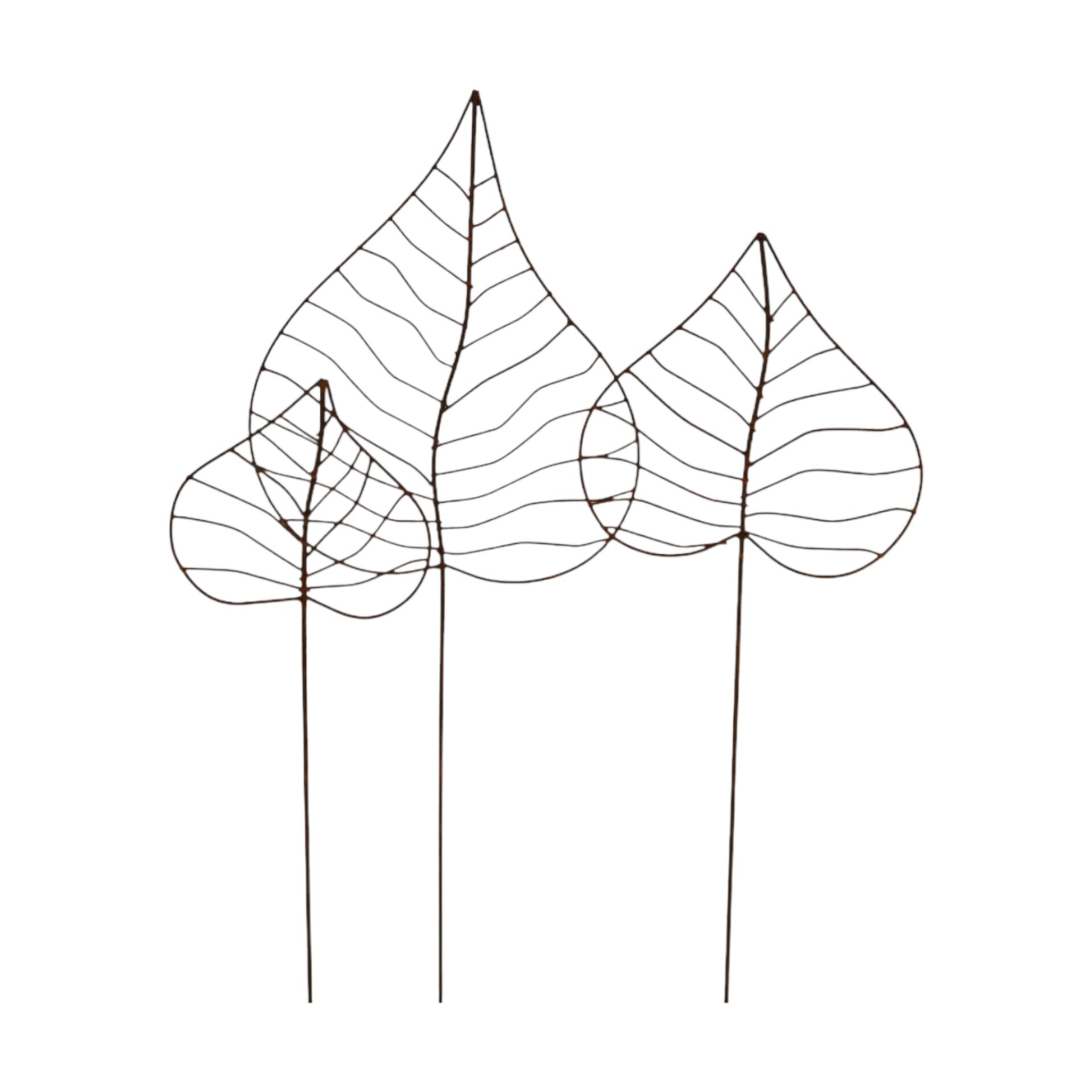 Darstellung von Blatt Herzform 3tlg. auf Stab klein