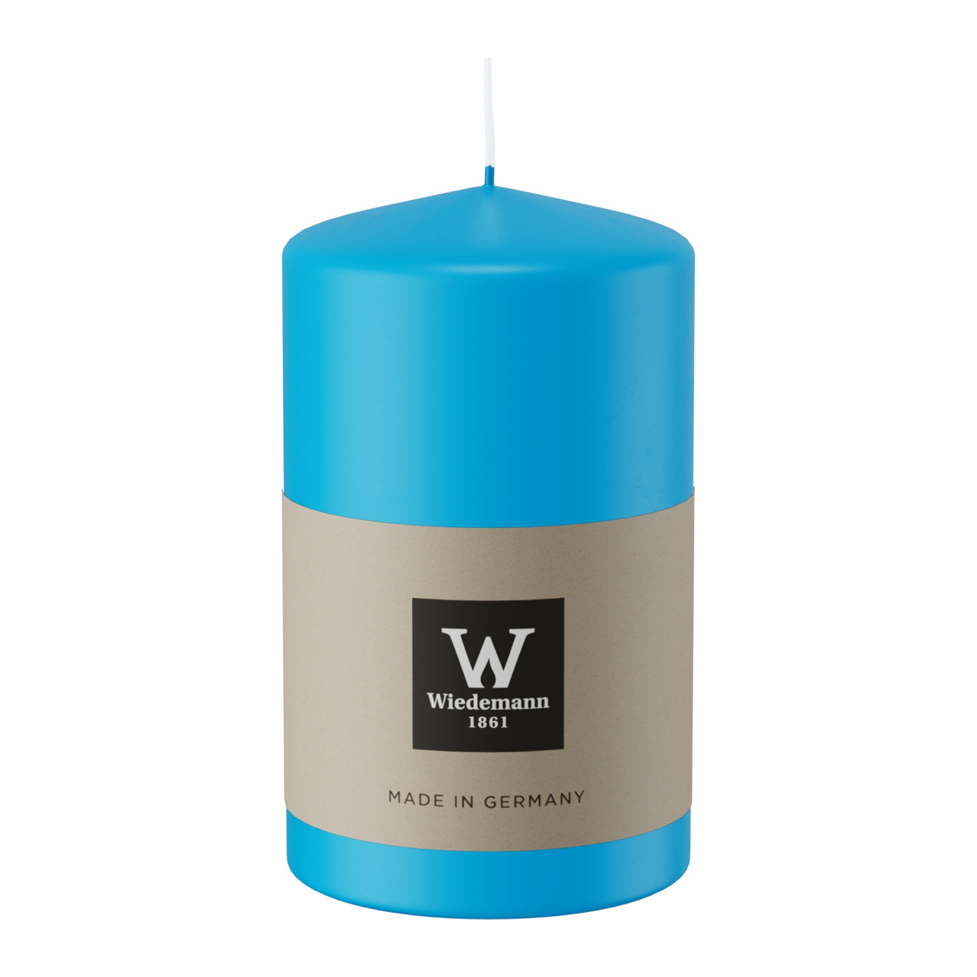 Darstellung von Stumpen Kerze 130x68 mit CELLO AZURBLAU