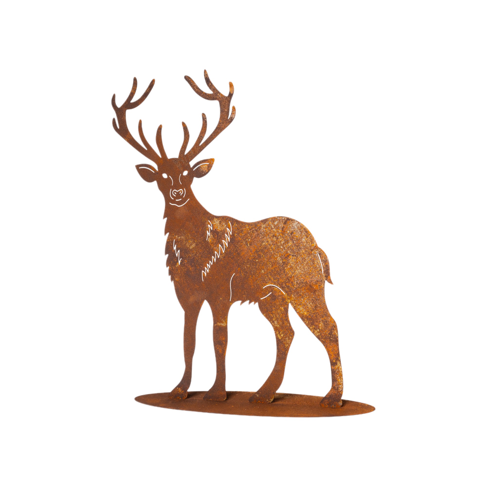 Darstellung von stehender Hirsch gross auf Platte