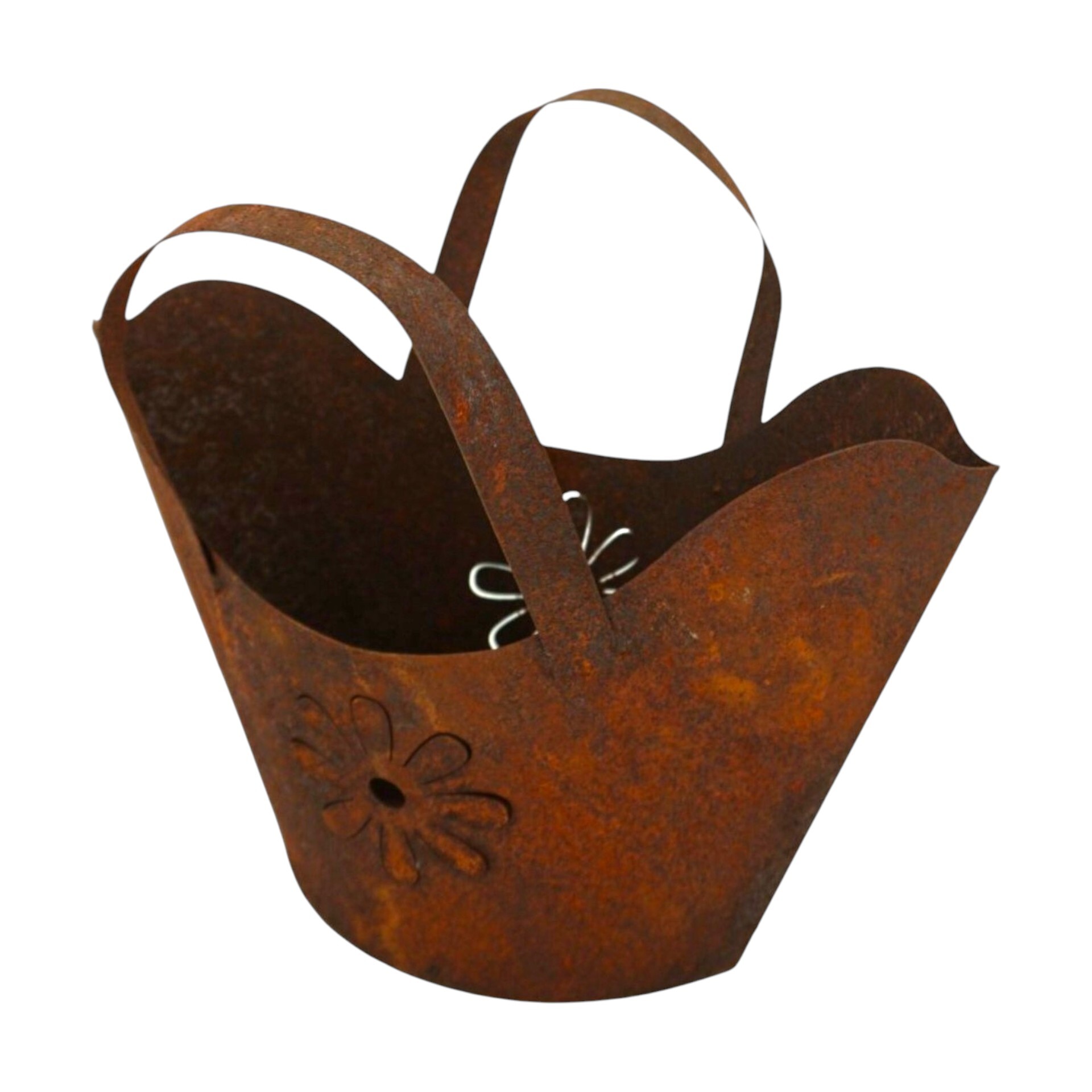 Darstellung von Handtasche rost m. Blume, h= 37 cm, 1,55 kg