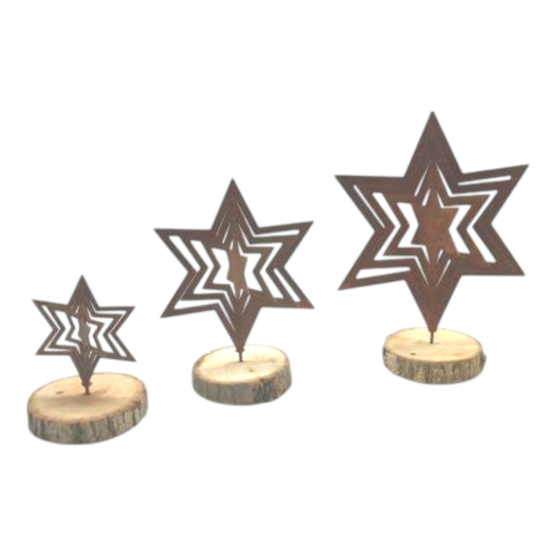 Darstellung von Stern 3D gross mit Dorn 29x23 cm