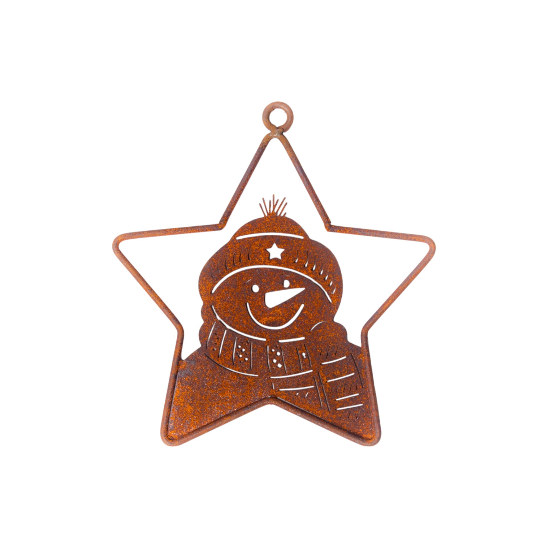 Darstellung von Drahtstern mit Schneemann Hänger