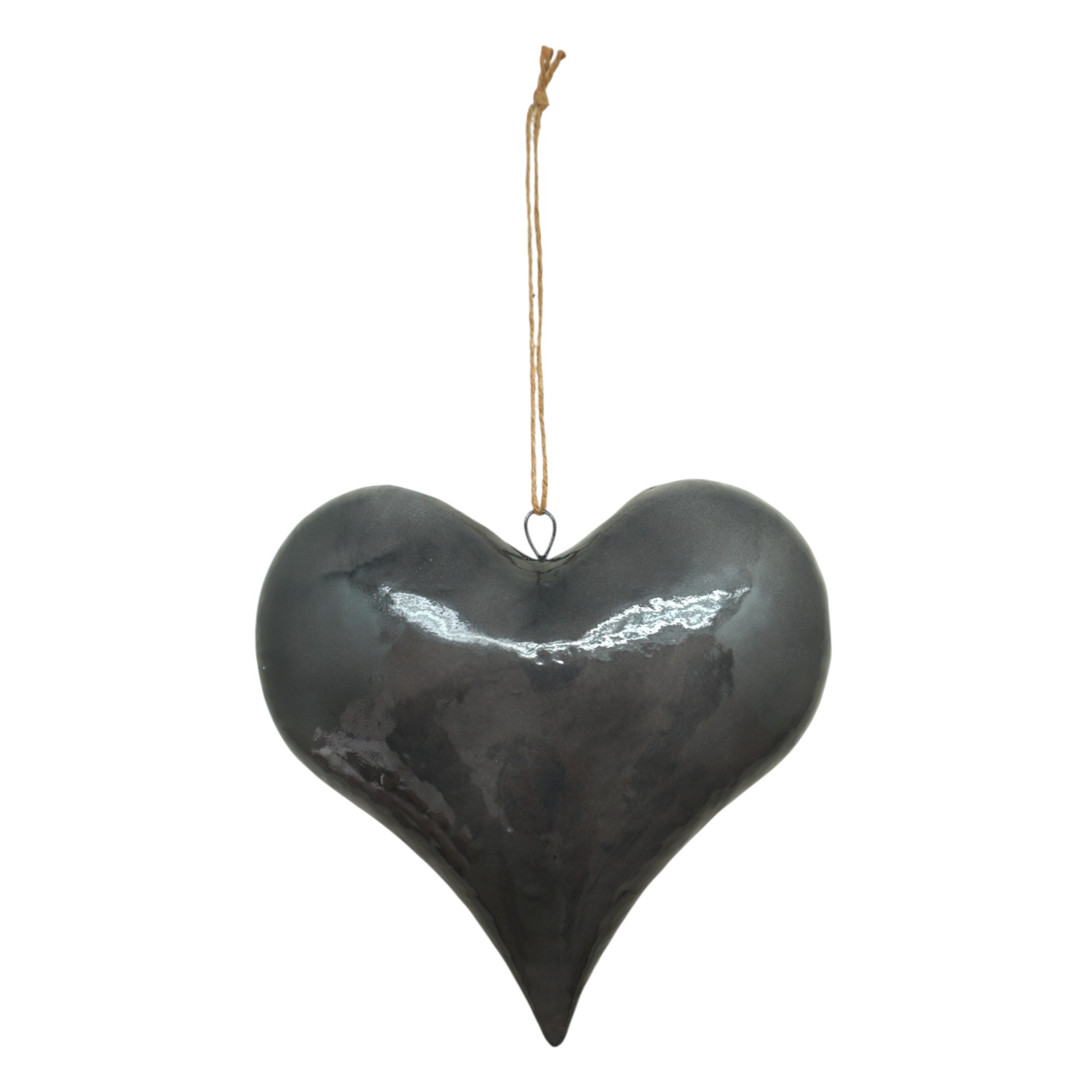 Darstellung von Graues Herz z. Hängen spitz gross