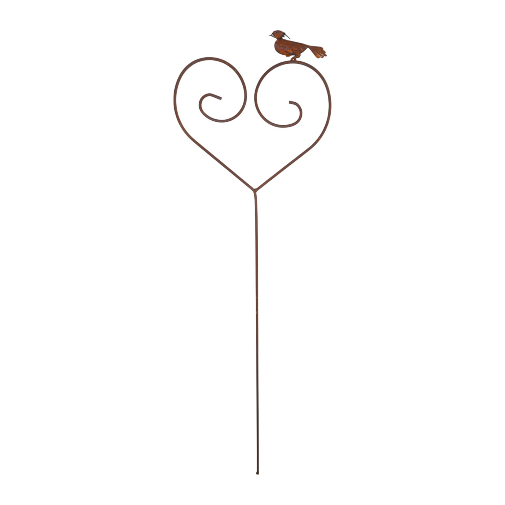Darstellung von Drahtherz mit 3D Vogel auf Stab