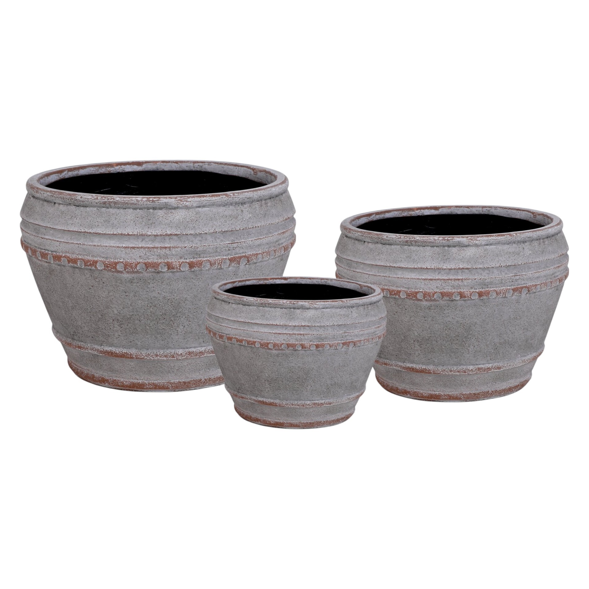 Darstellung von Zementtöpfe 3tlg.grey mamba nieder