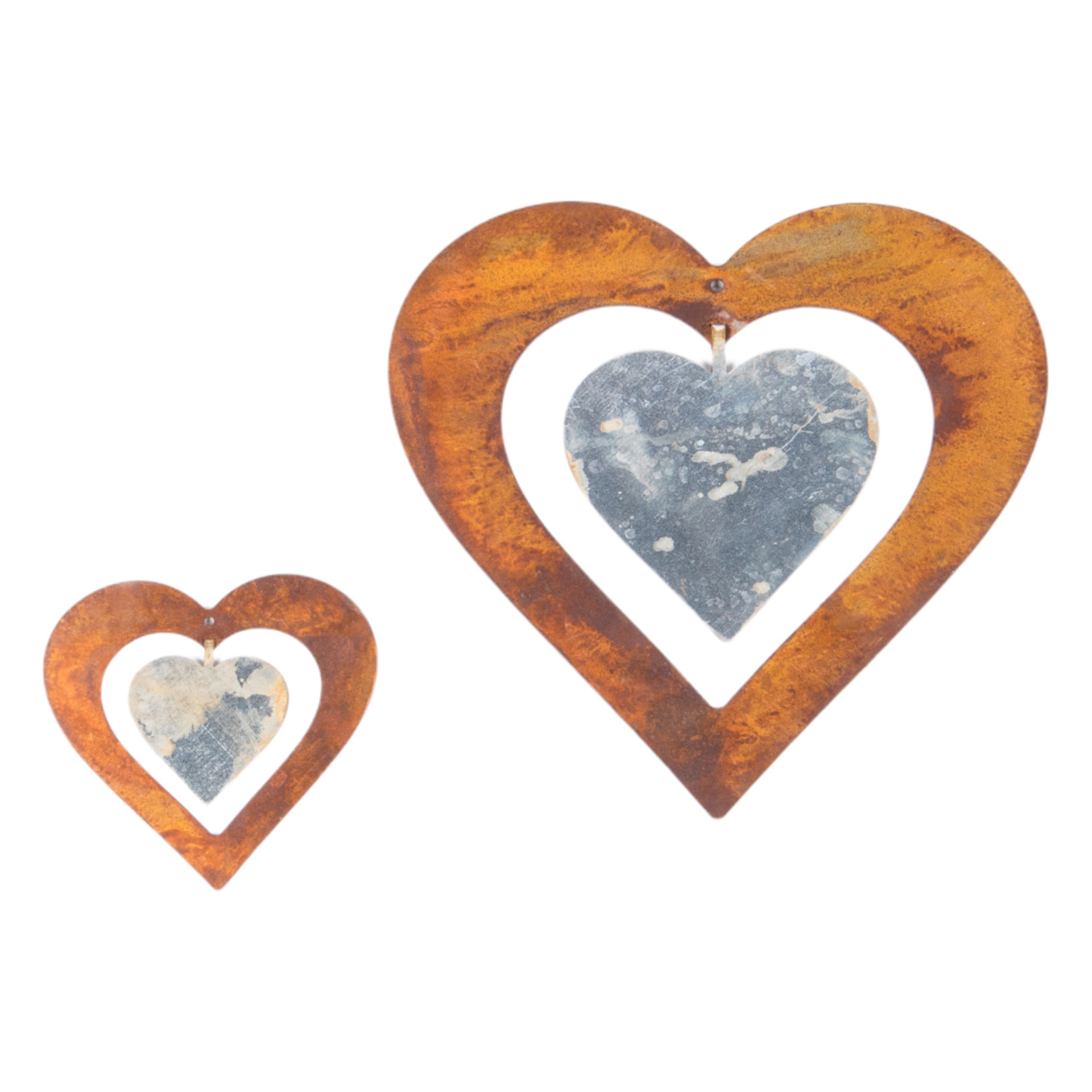 Darstellung von Herz mit Silberherz gross z. Hängen