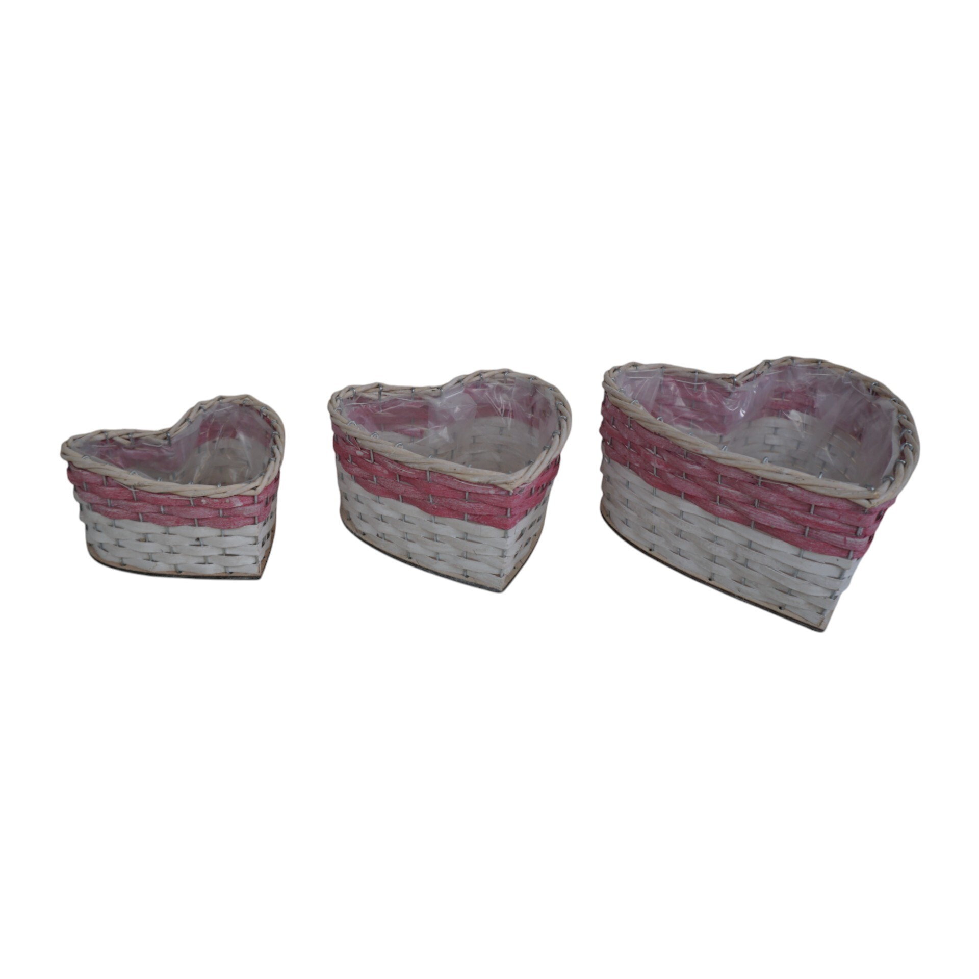 Darstellung von Korbset Herz 3tlg. rosarot