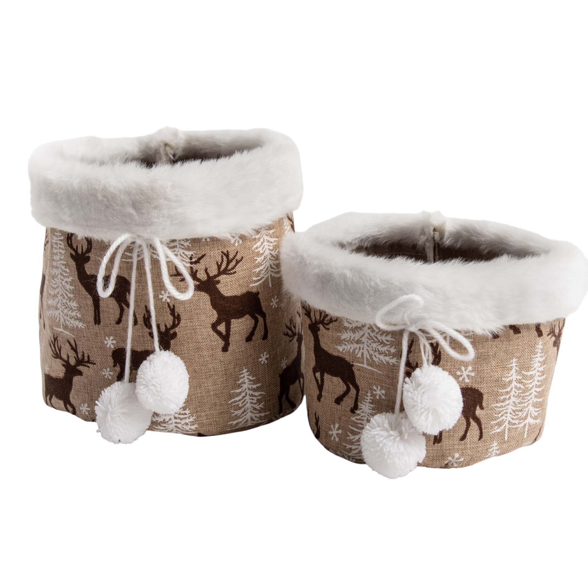 Darstellung von Tasche rund braun Snowball Hirsche ohne Henkel