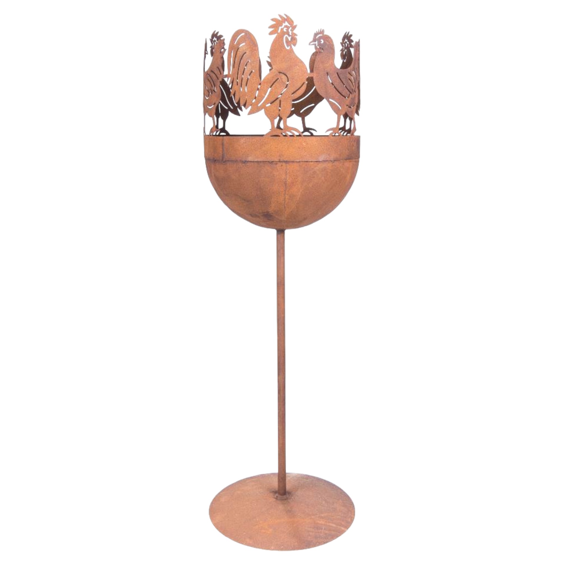 Darstellung von RP Pokal gross mit Hahn und Henne rost