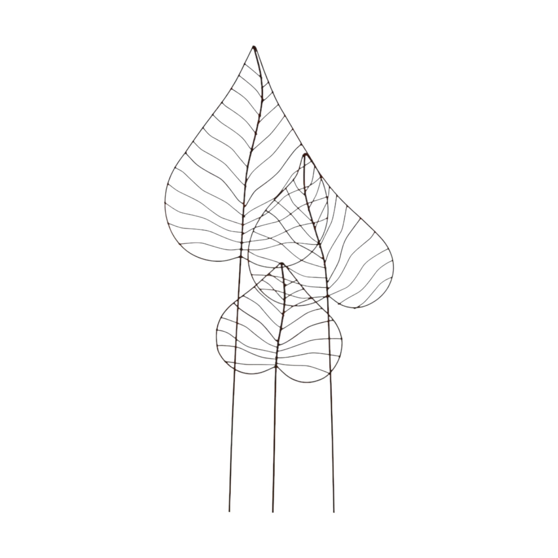 Darstellung von Blatt Herzform 3tlg. auf Stab gross