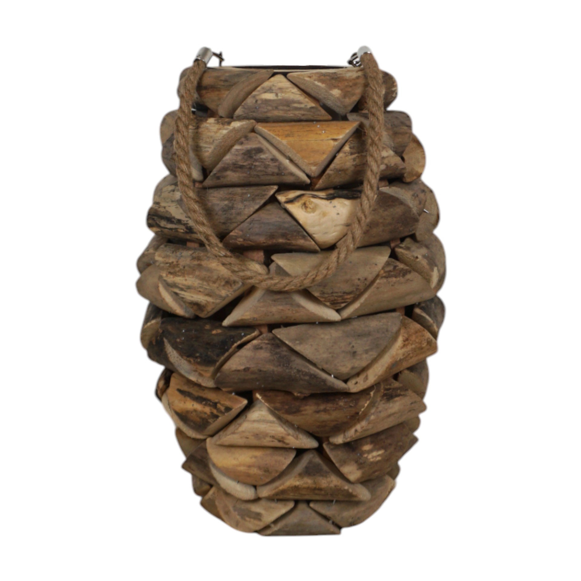 Darstellung von Windlicht gross geschnitzelt mit Glas