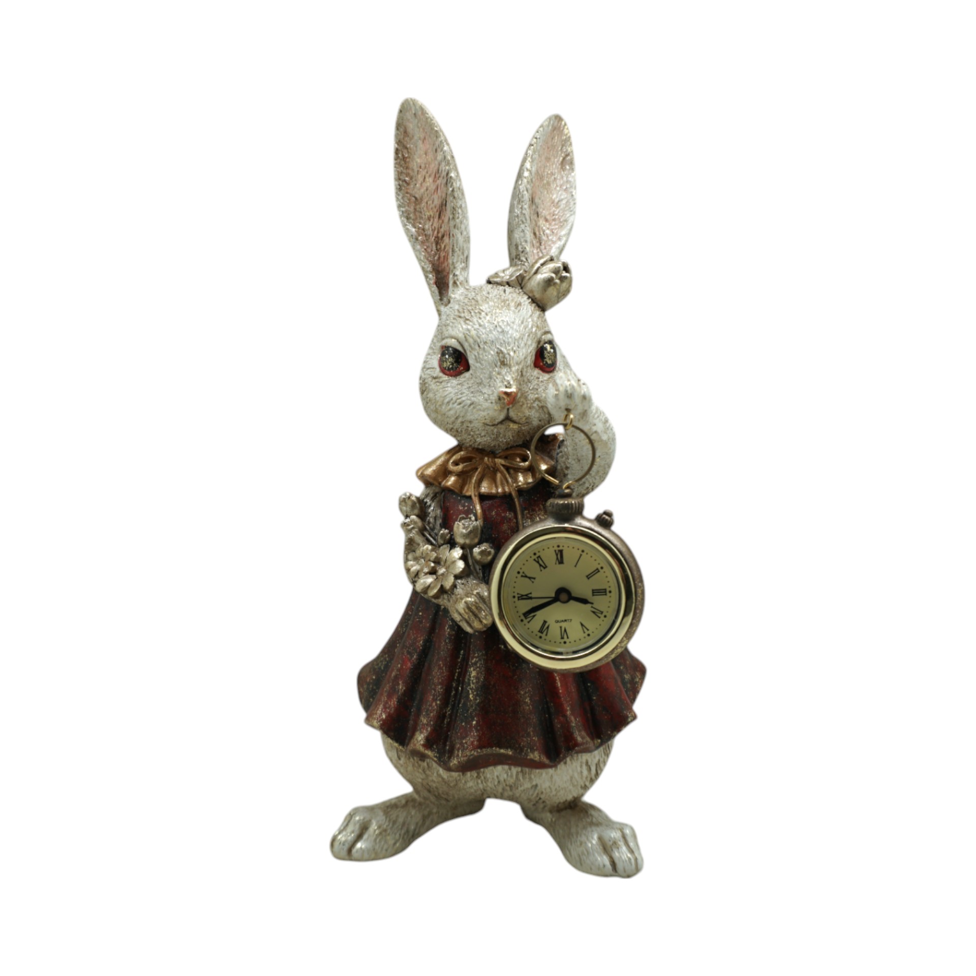 Darstellung von Häschen m. rotem Kleid