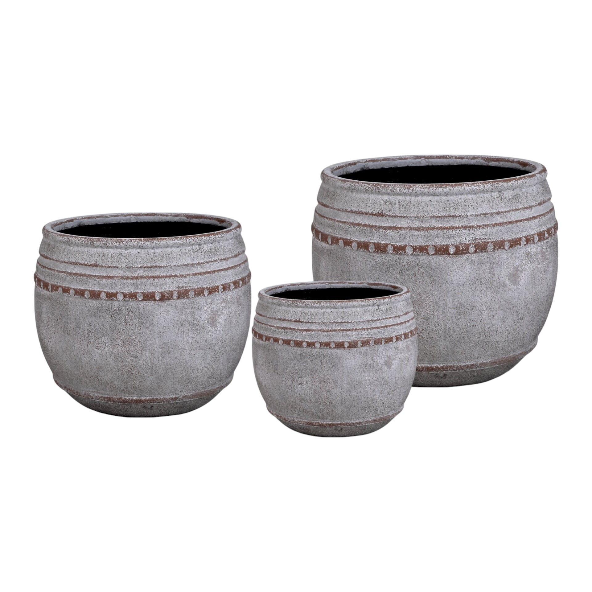 Darstellung von Zementtöpfe 3tlg. grey mamba rund