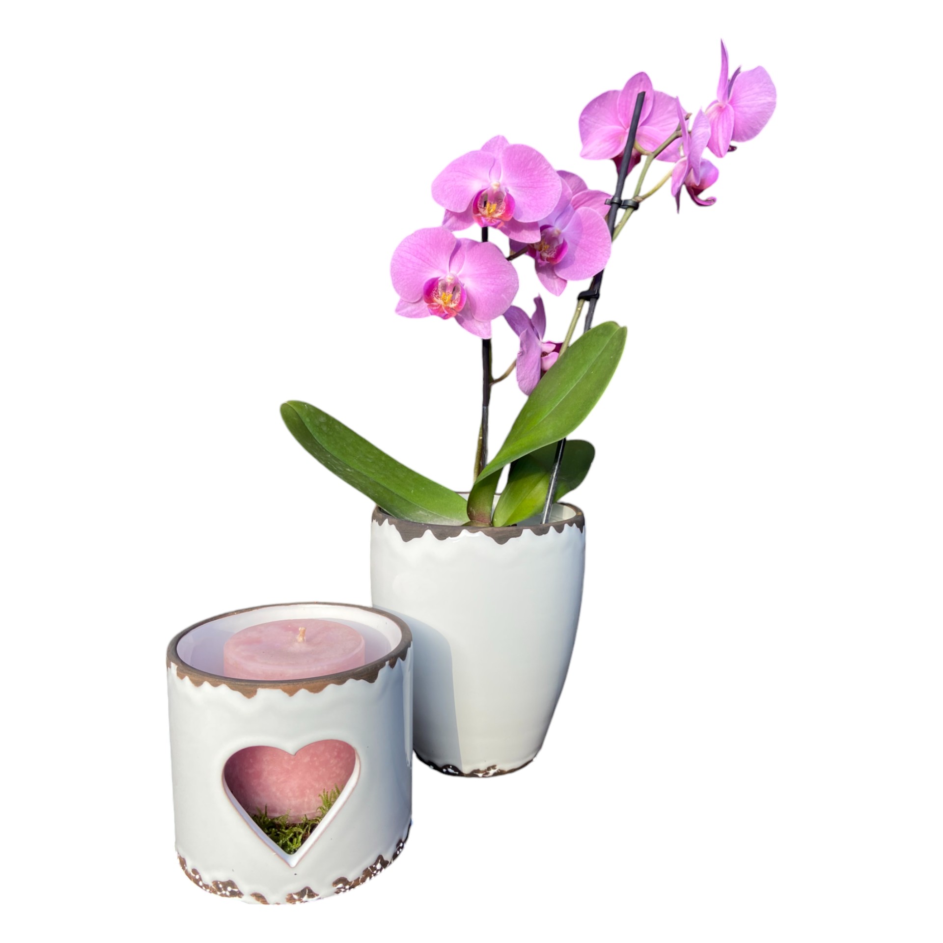 Darstellung von RP Windlicht Herz WEISS 12,5x10,5 cm