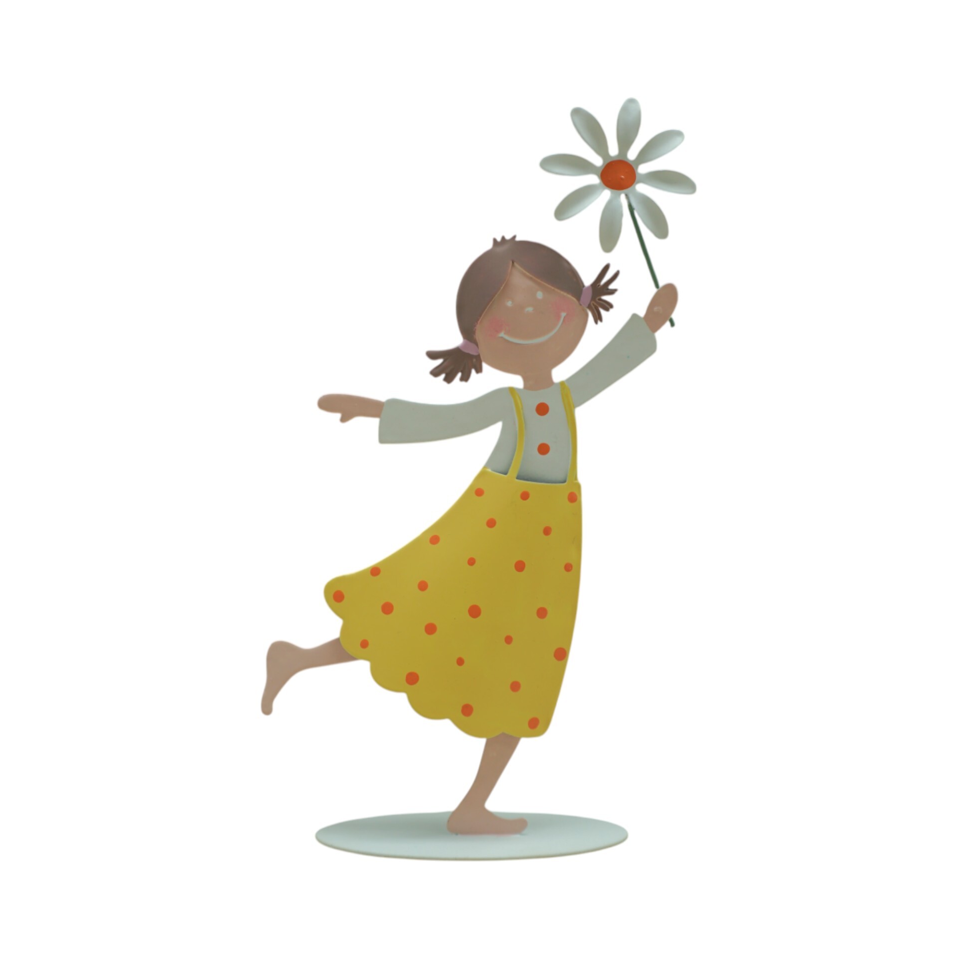 Darstellung von Pünktchentanz a. Platte, GELB Margerite mittel