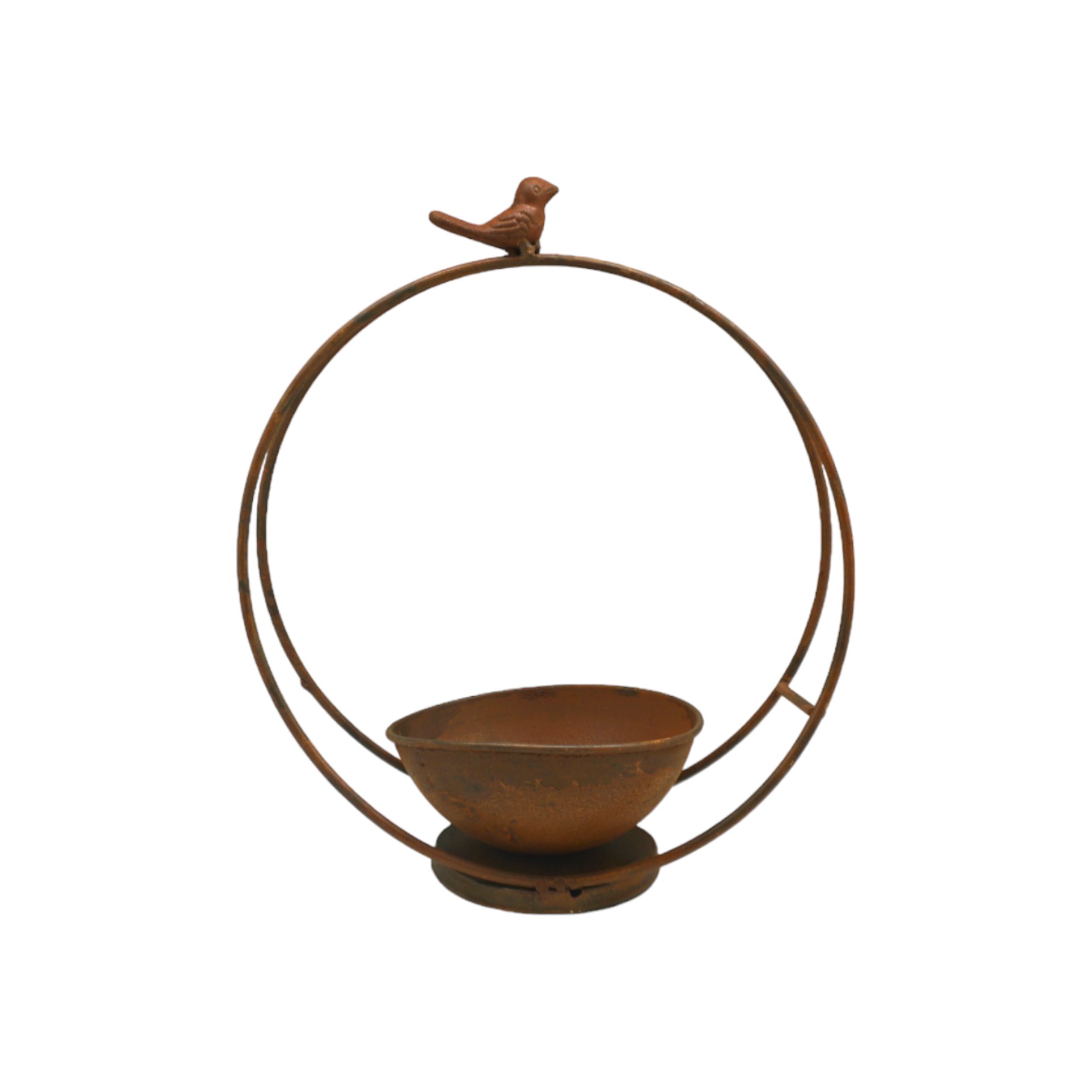 Darstellung von Rusty Pflanztopf m. Ring u. Vogel klein