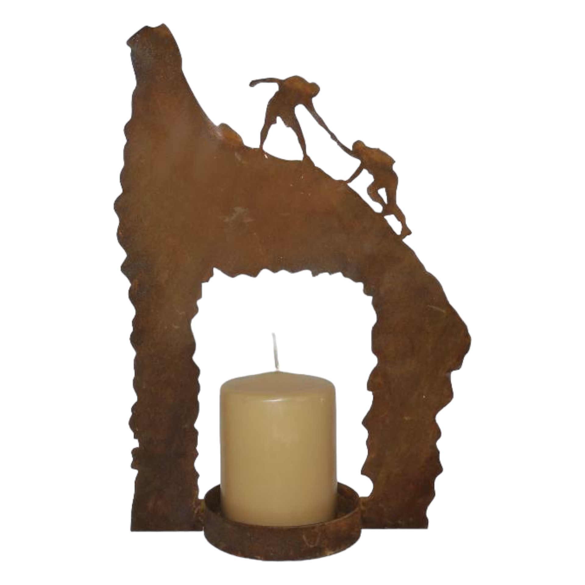 Darstellung von Windlicht Berg mit 2 Bergsteiger ohne Glas