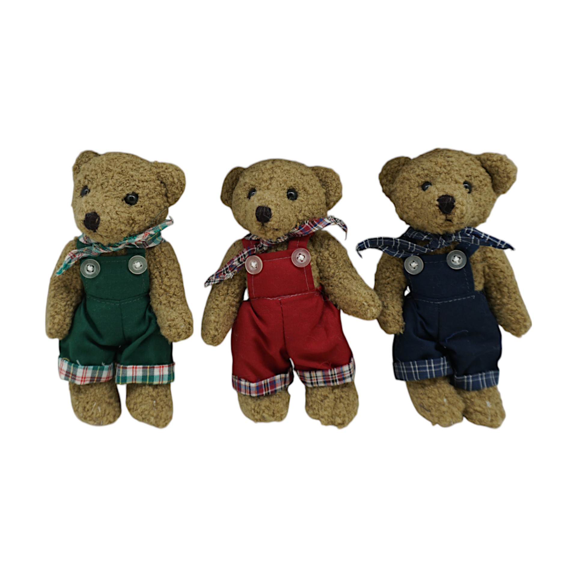 Darstellung von RP Bären rot/ grün/ blau sortiert m. Latzhose