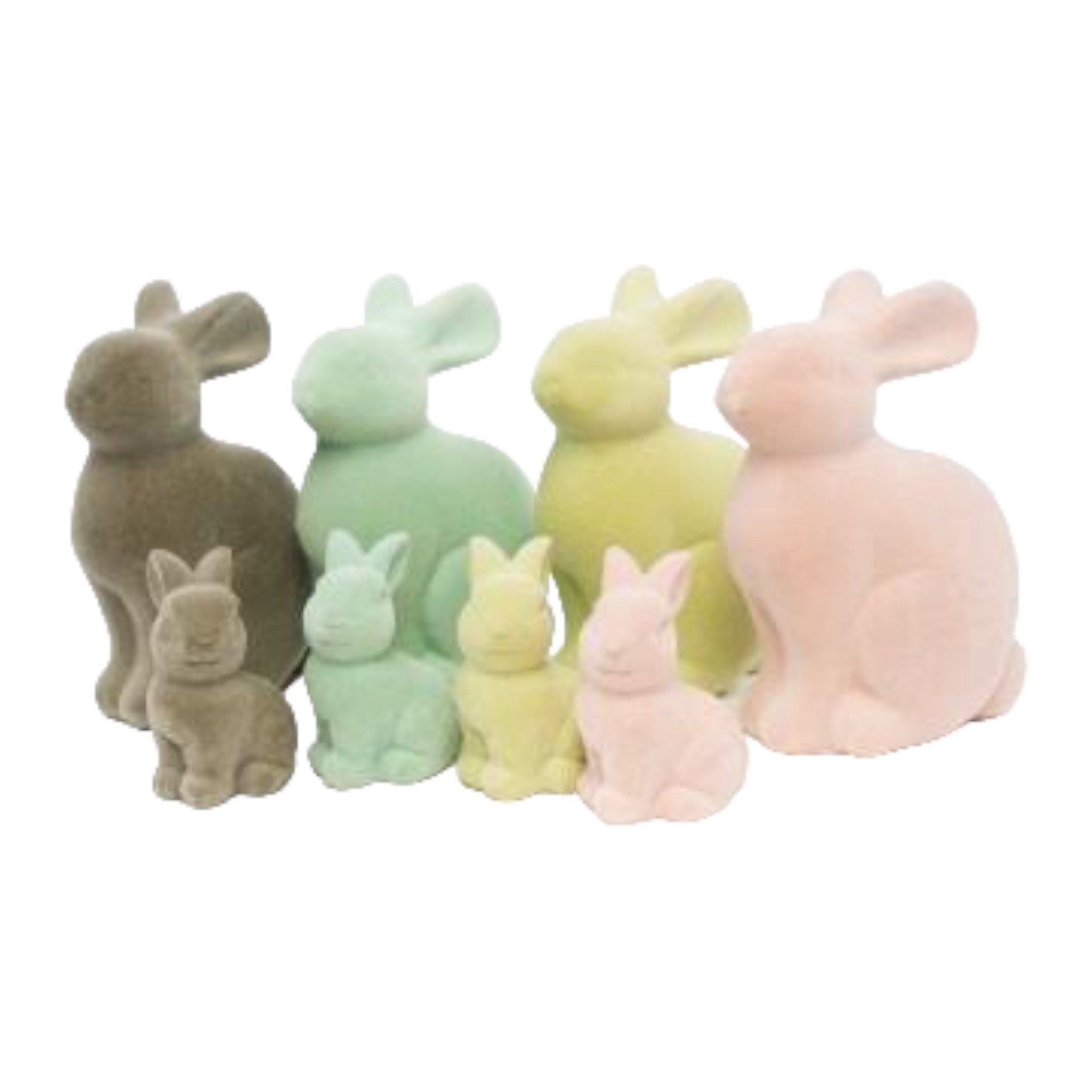 Darstellung von Pastellhasen sitzend gross 4 Farben sortiert