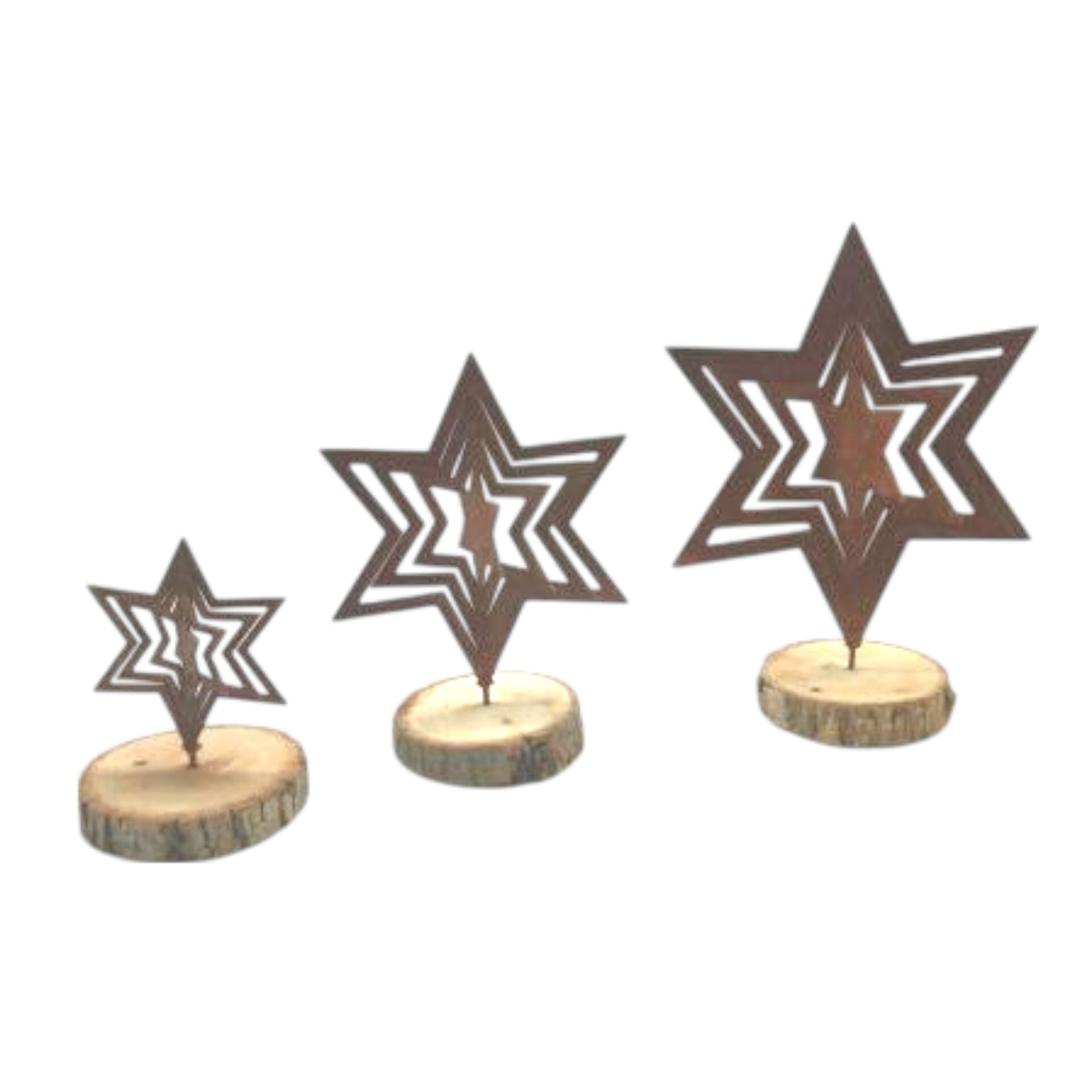 Darstellung von Stern 3D mittel mit Dorn 14x17,5 cm