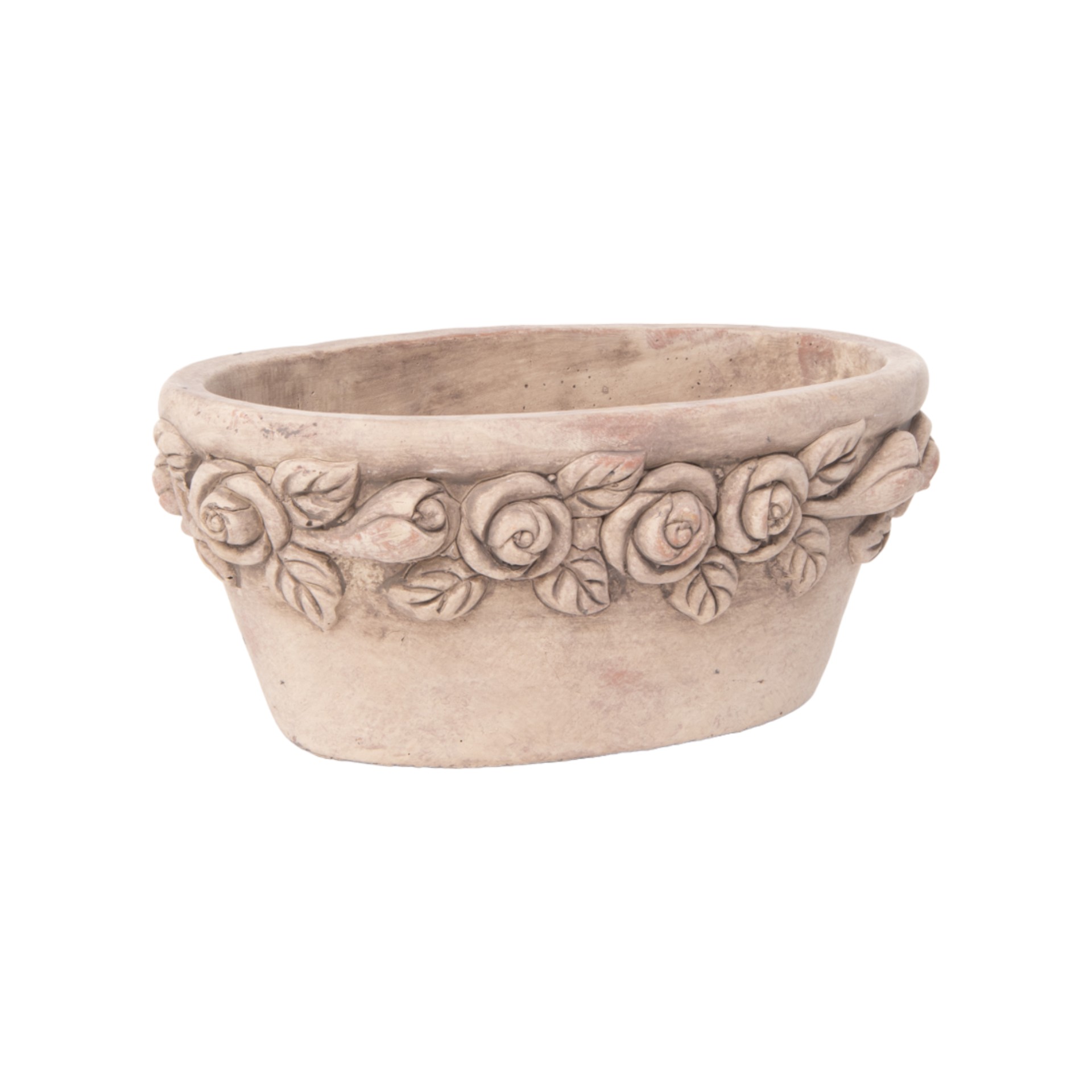 Darstellung von Jardiniere gross m. Rosen dunkelgrau