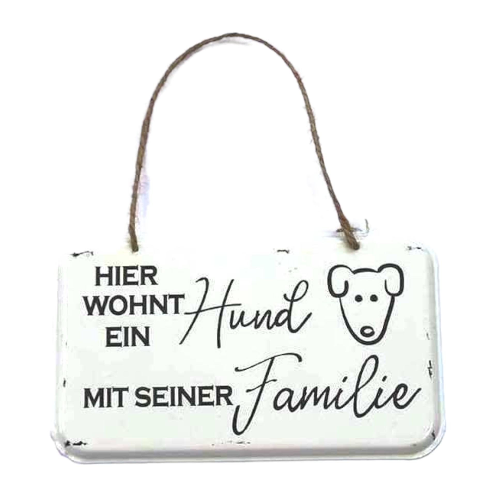 Darstellung von RP UV-Schild „hier wohnt ein Hund 20x12 cm