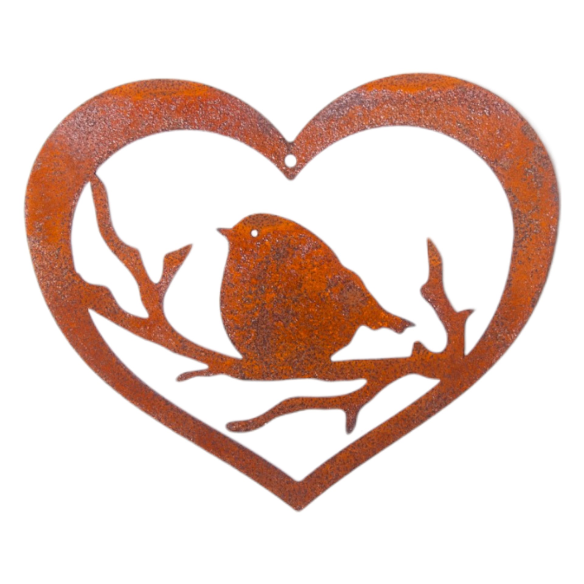 Darstellung von Herz mit Vogel auf Ast