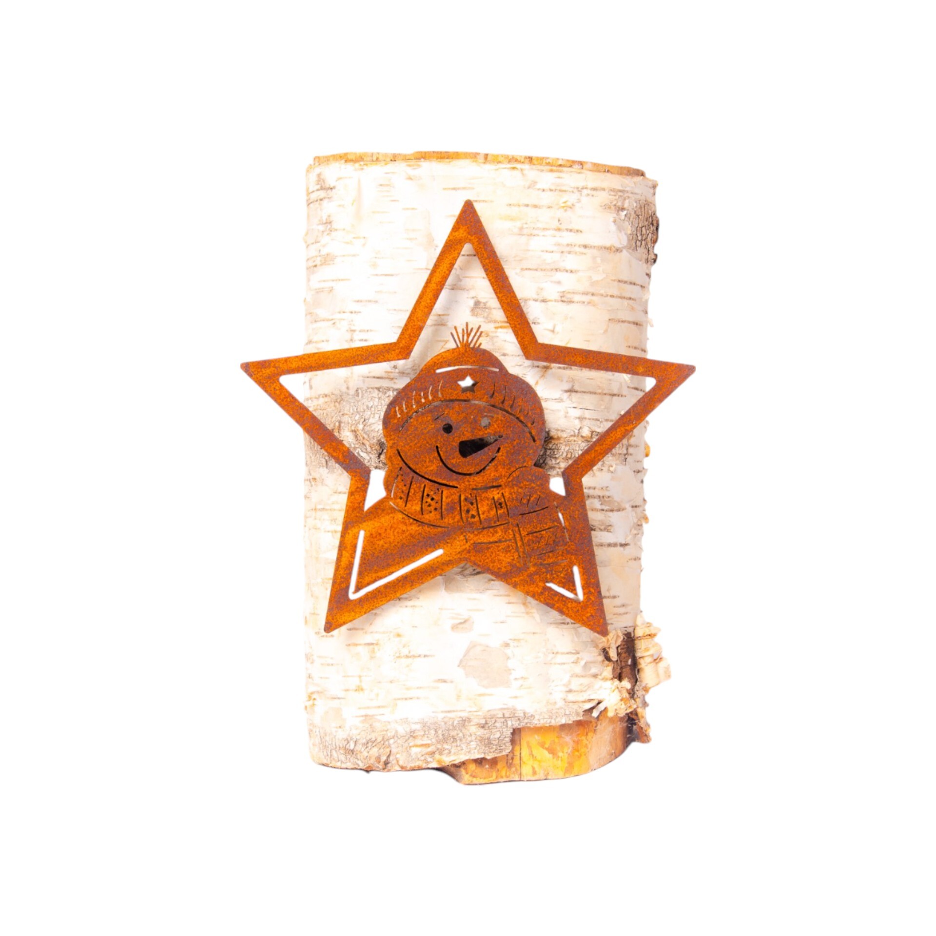 Darstellung von Stern mit Schneemann Scbhraube hinten