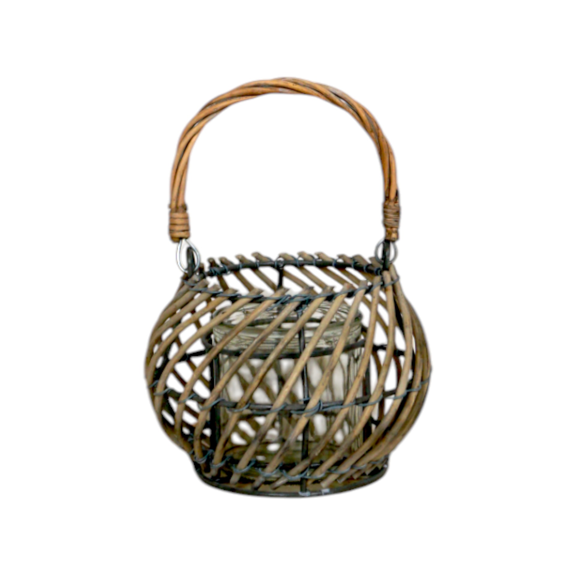 Darstellung von Windlicht Bambus klein mit Glas