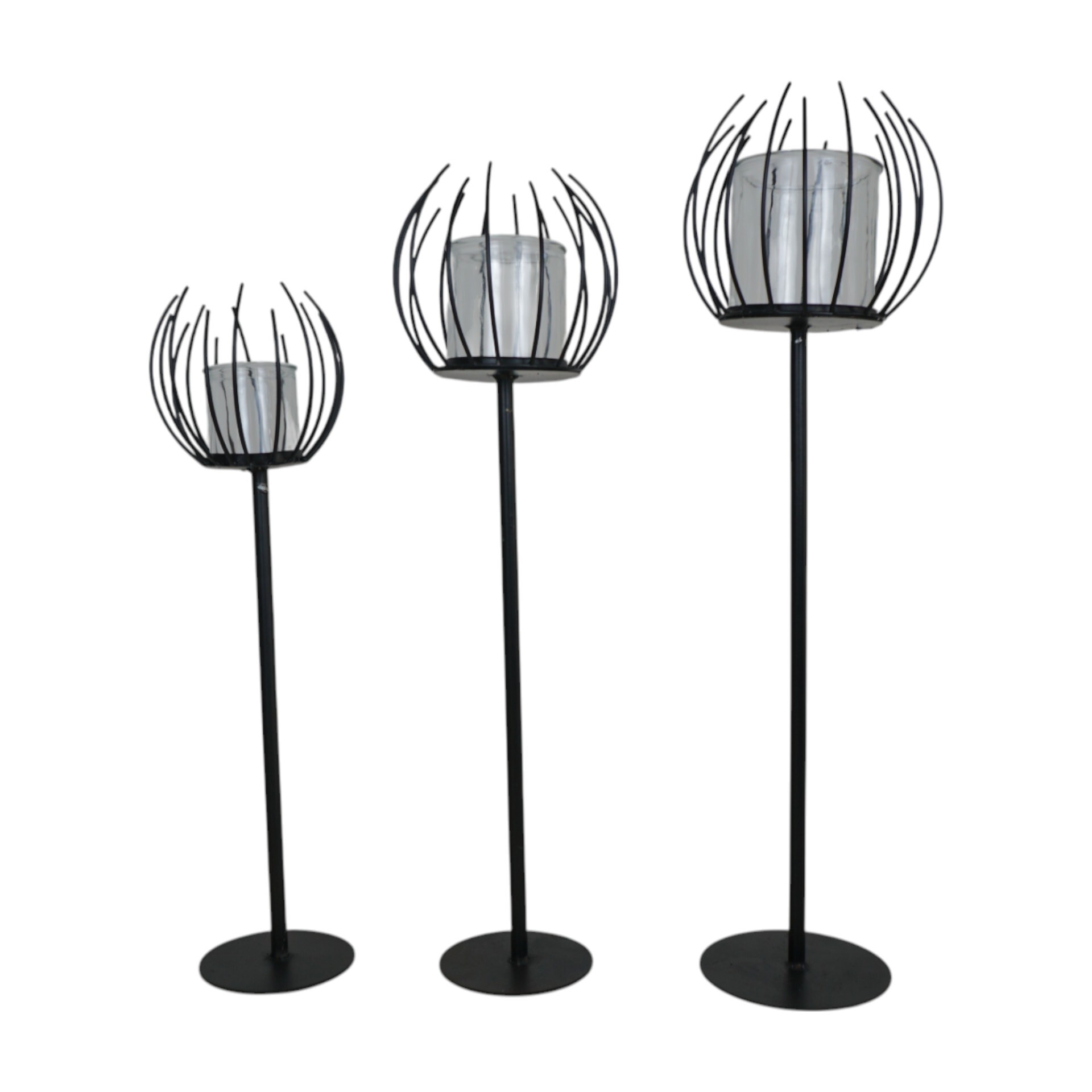 Darstellung von Windlicht Spinne schwarz klein a. Fuss