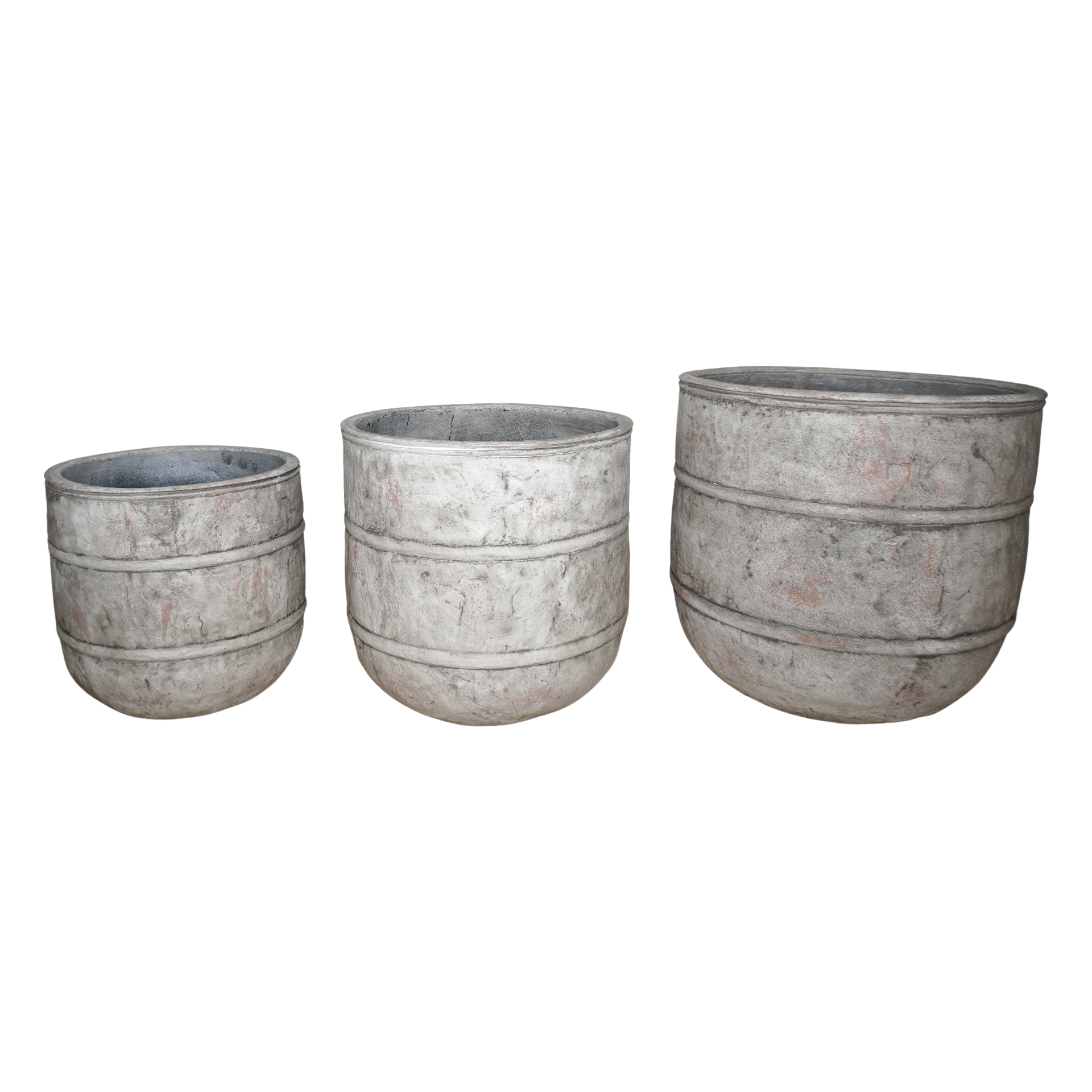 Darstellung von Zementtöpfe 3tlg. terra mamba rund