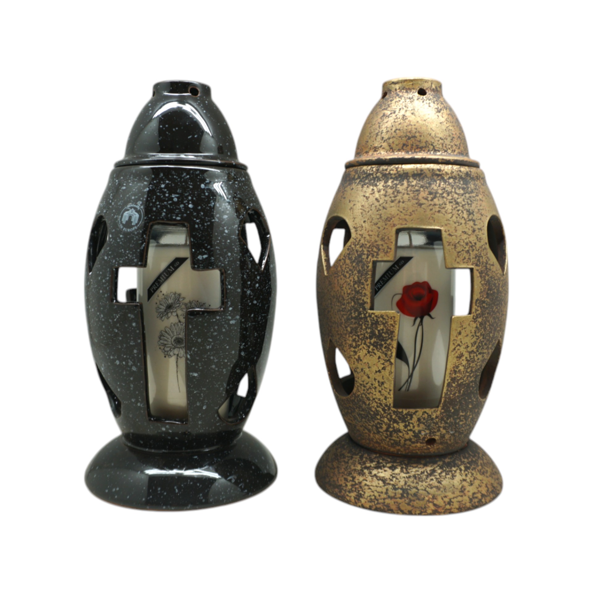 Darstellung von RP Grablicht SCHWARZ glänzend mit Deckel