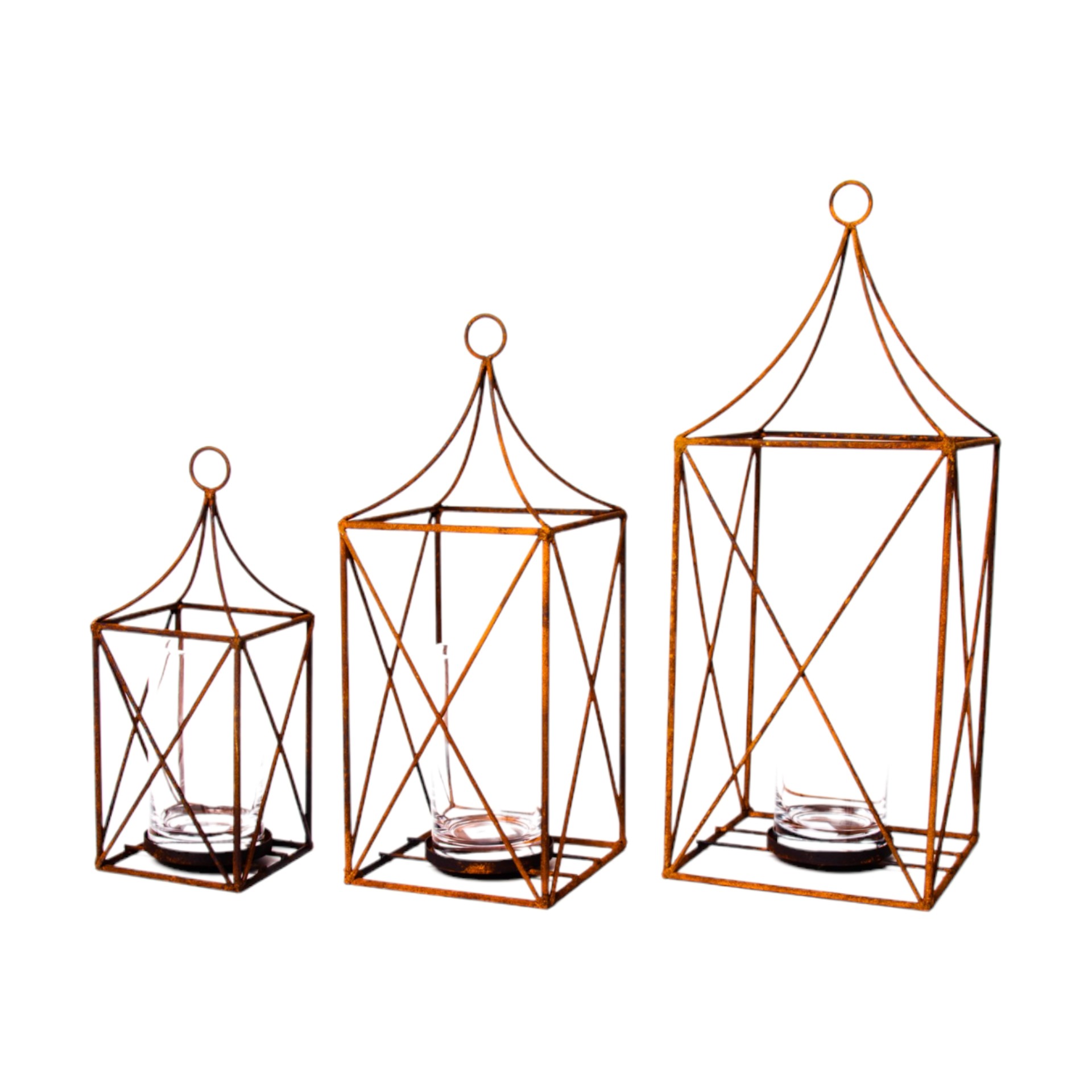 Darstellung von Drahtlaterne gross inkl. Glas