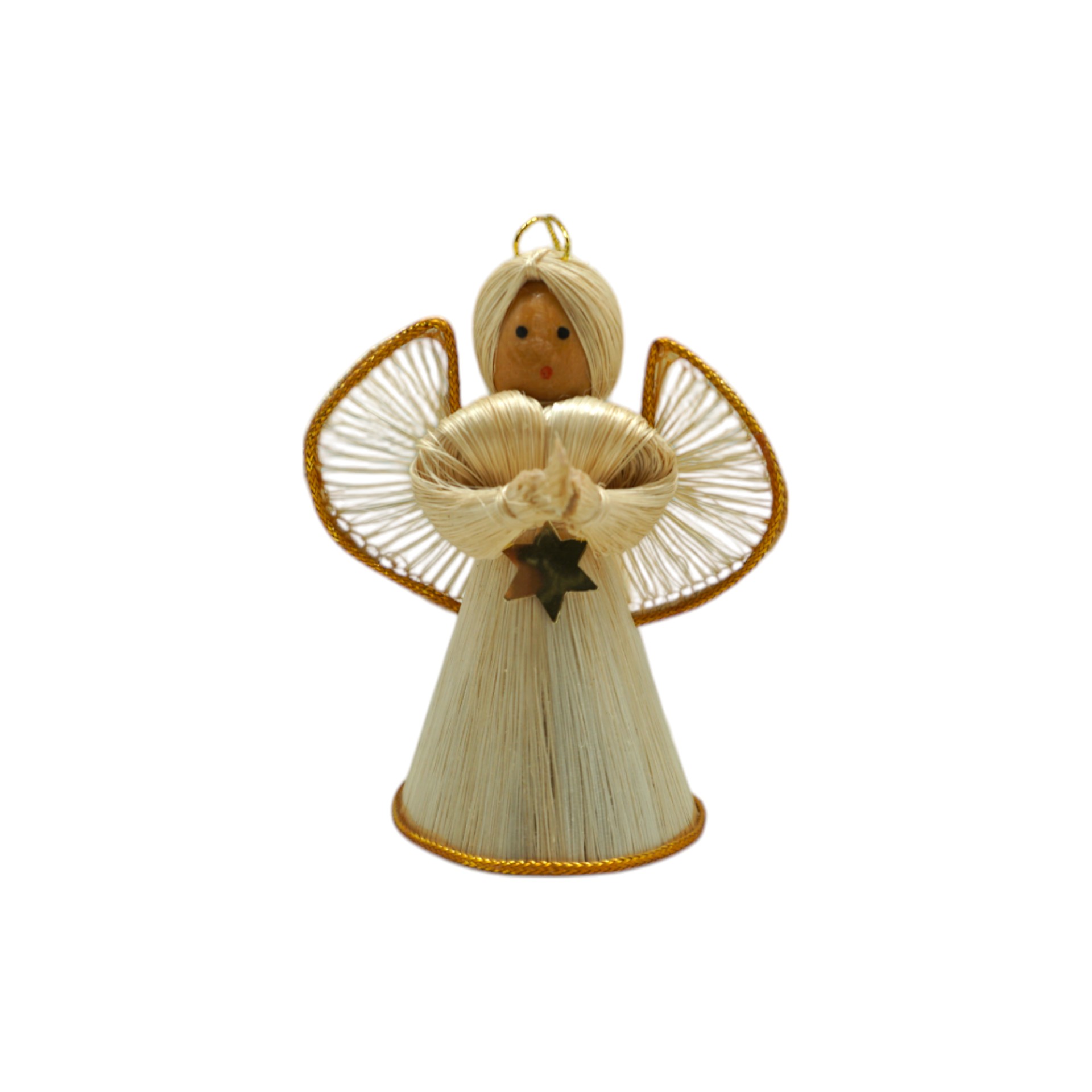 Darstellung von Sternchenengel m. Gesicht 8 cm gold