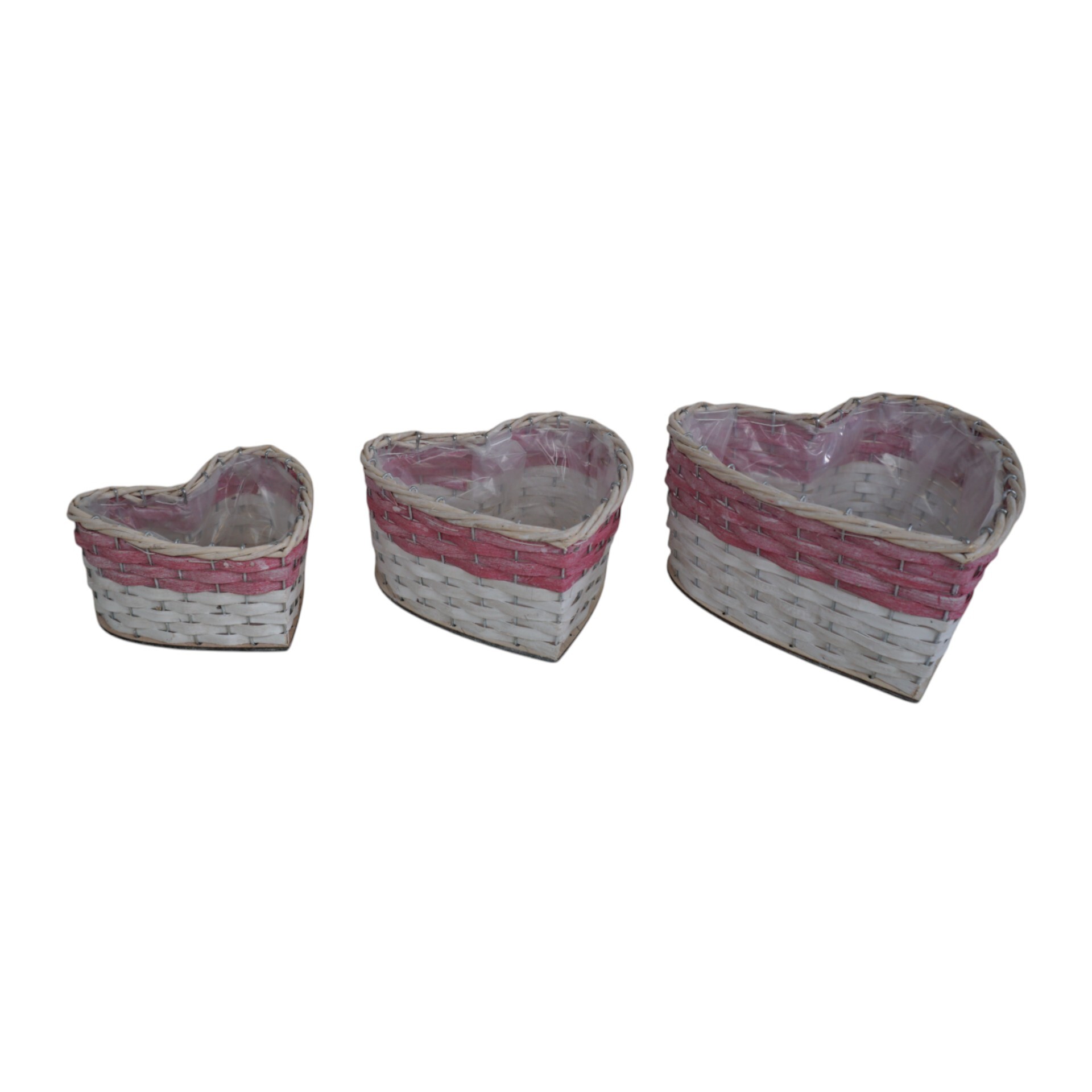 Darstellung von Korbset Herz 3tlg. rosarot