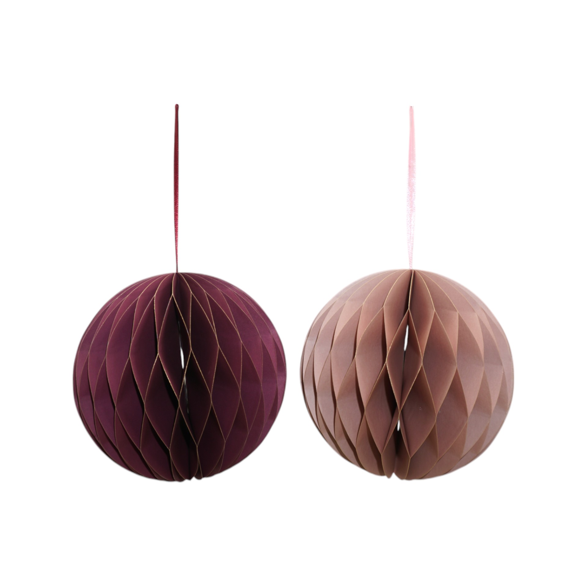 Darstellung von Papierkugel klein purple/ pink sortiert mit Hänger
