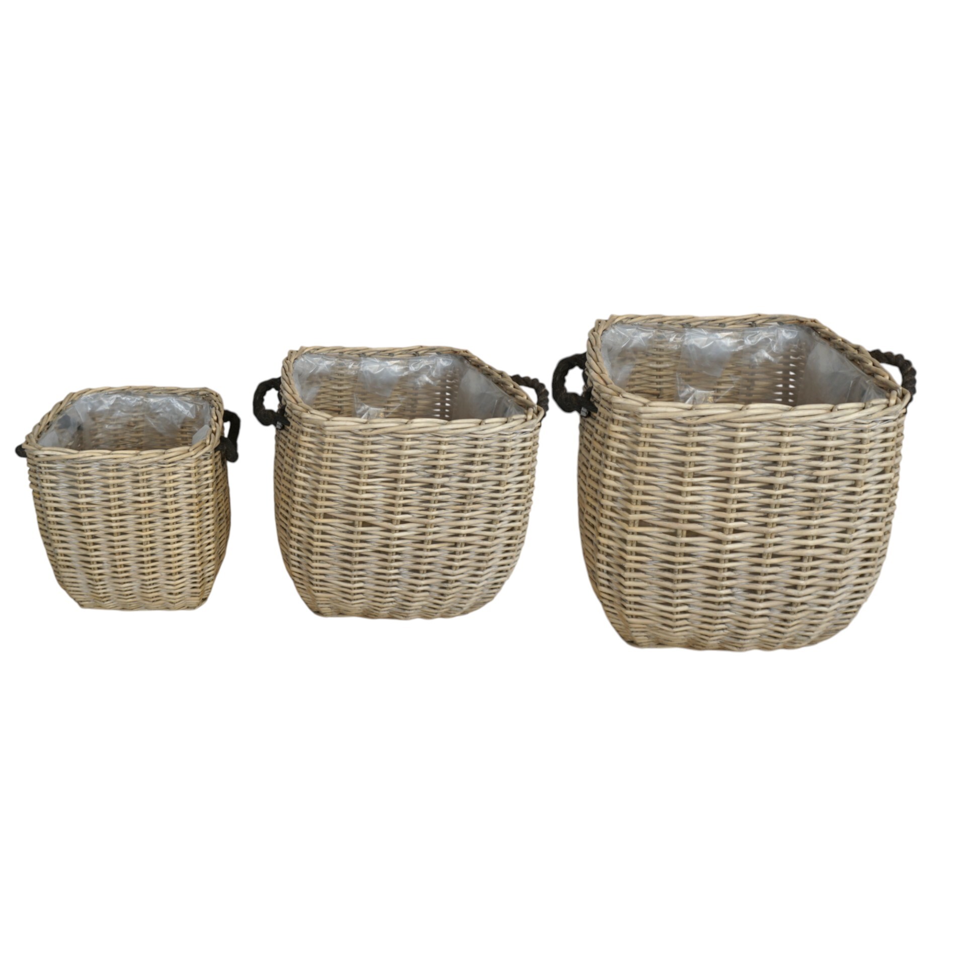 Darstellung von XXL Körbe 3tlg. eckig m. Seilgriffe