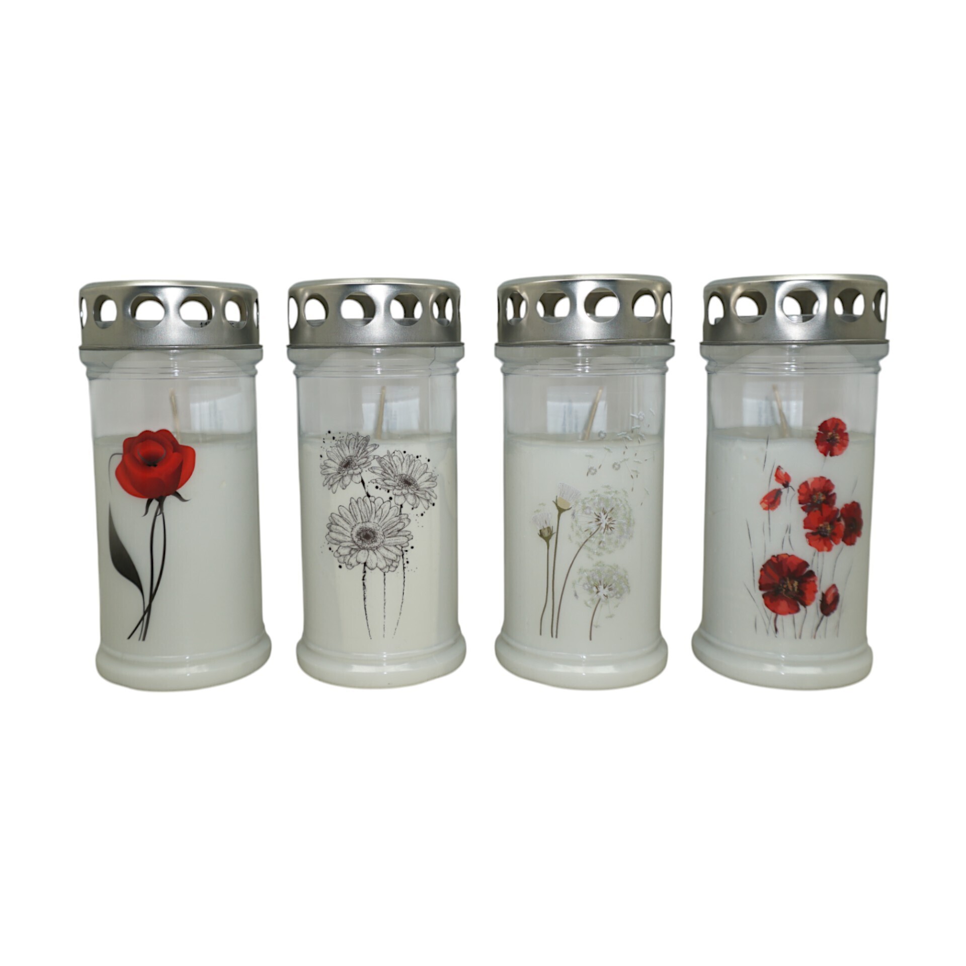 Darstellung von Grablicht 2,5 Tage silberner Deckel