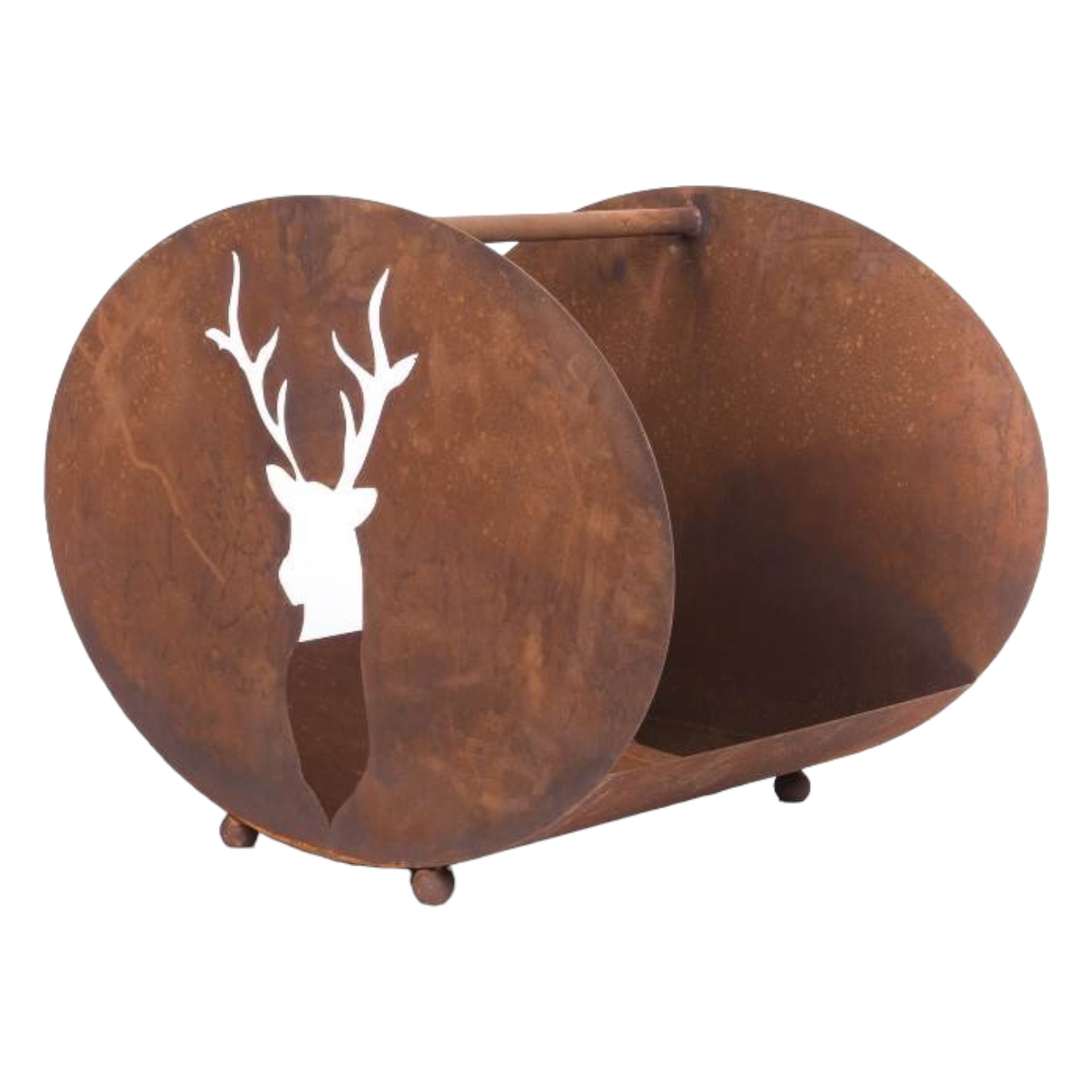 Darstellung von Holzregal Hirschkopf oval mit Boden