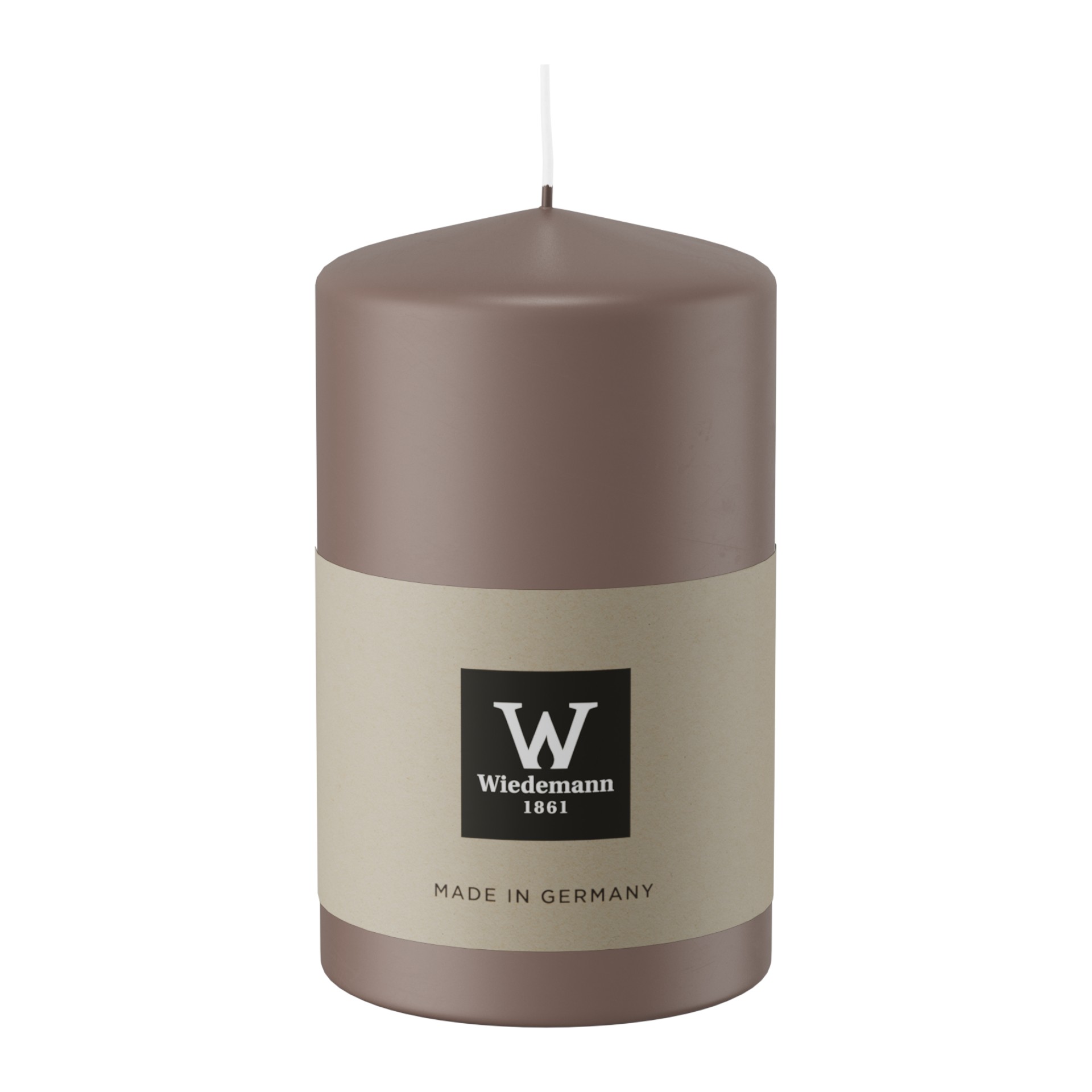 Darstellung von Stumpen Kerze 130x68 mit CELLO TAUPE