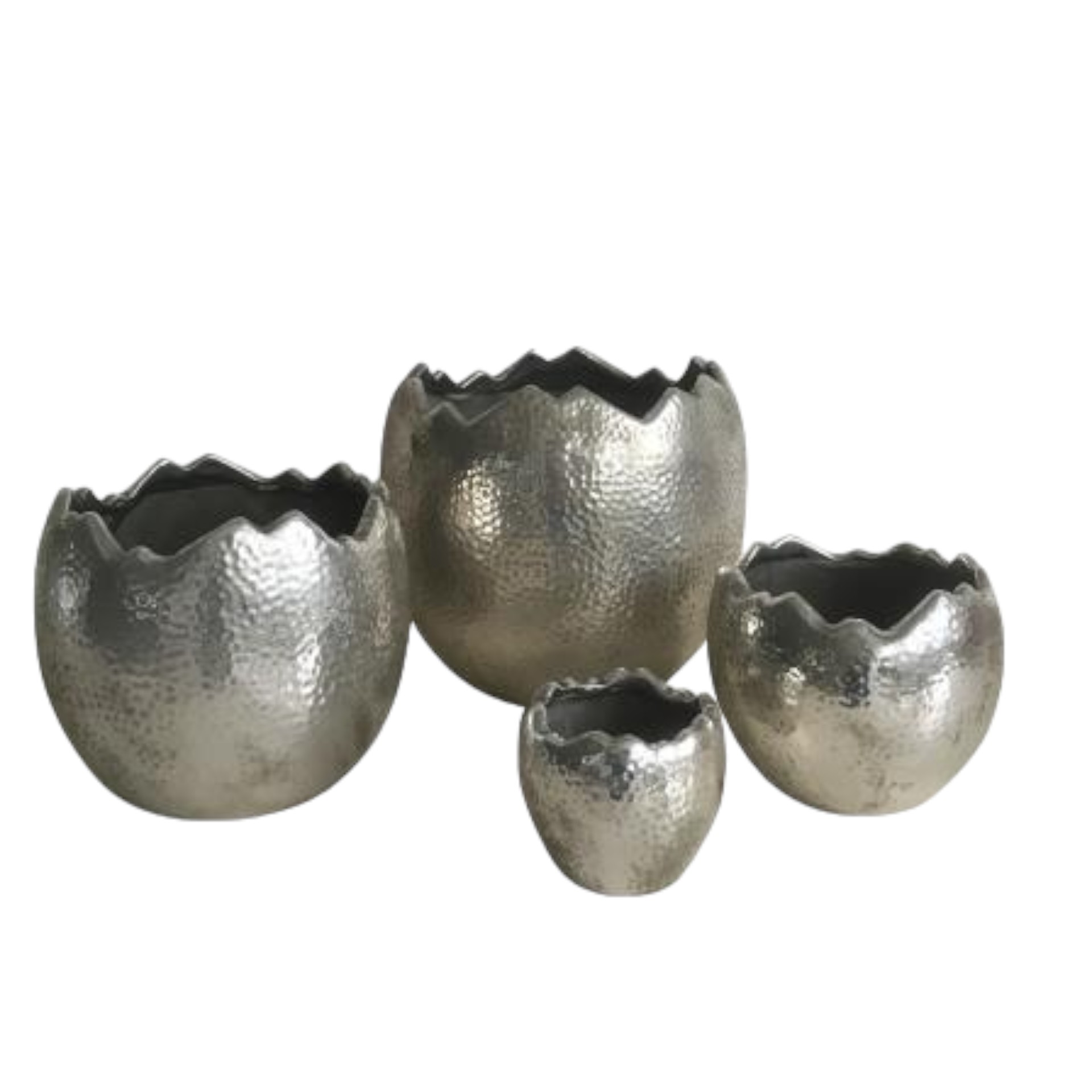 Darstellung von Keramikei z. Bepflanzen silber mini